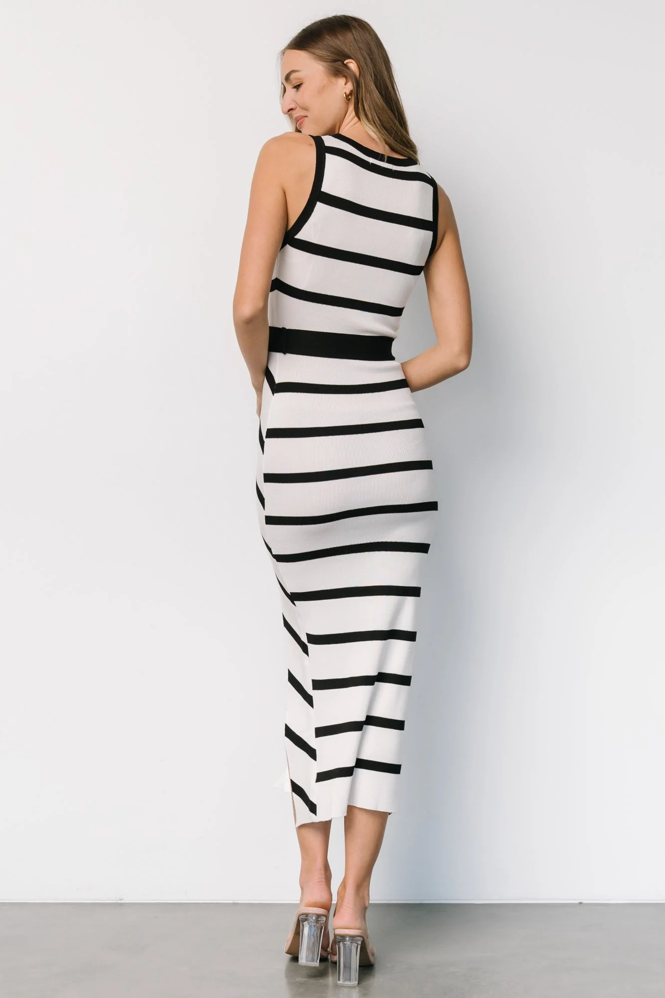 Chelsea Knit Dress | White + Black - Jamouz