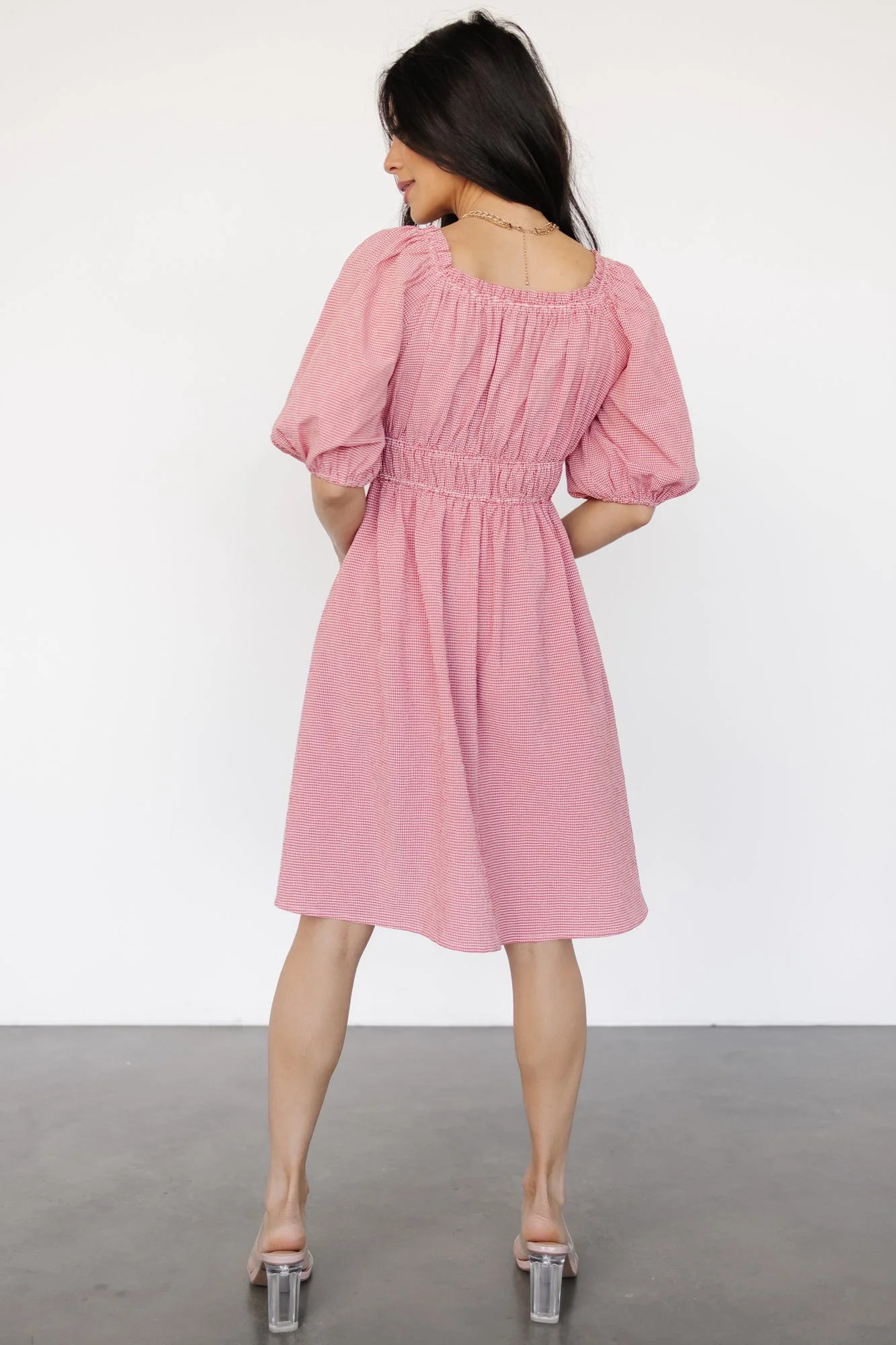 Shawna Short Dress | Red Gingham Print - Jamouz