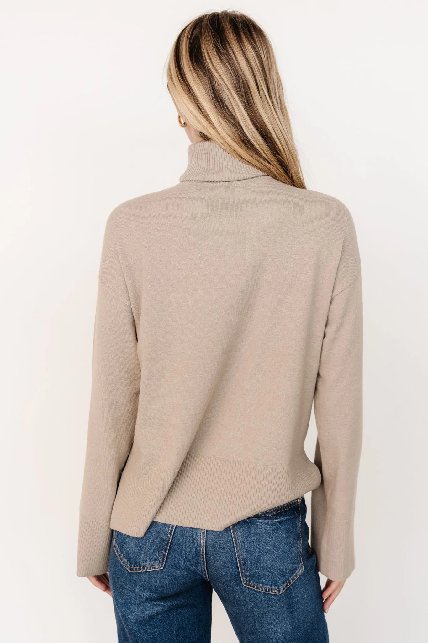 Irene Turtleneck Sweater Top | Stone - Jamouz