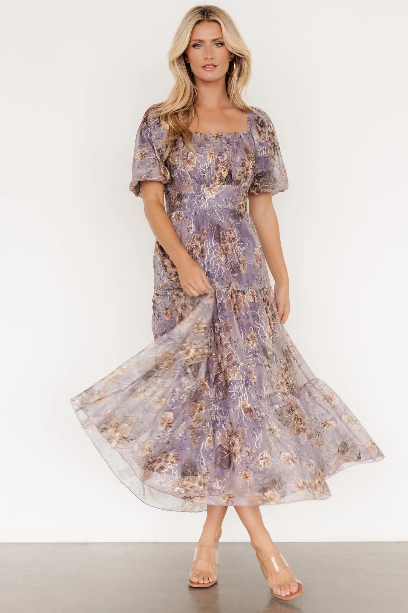 Annabeth Midi Dress | Lavender Floral - Jamouz