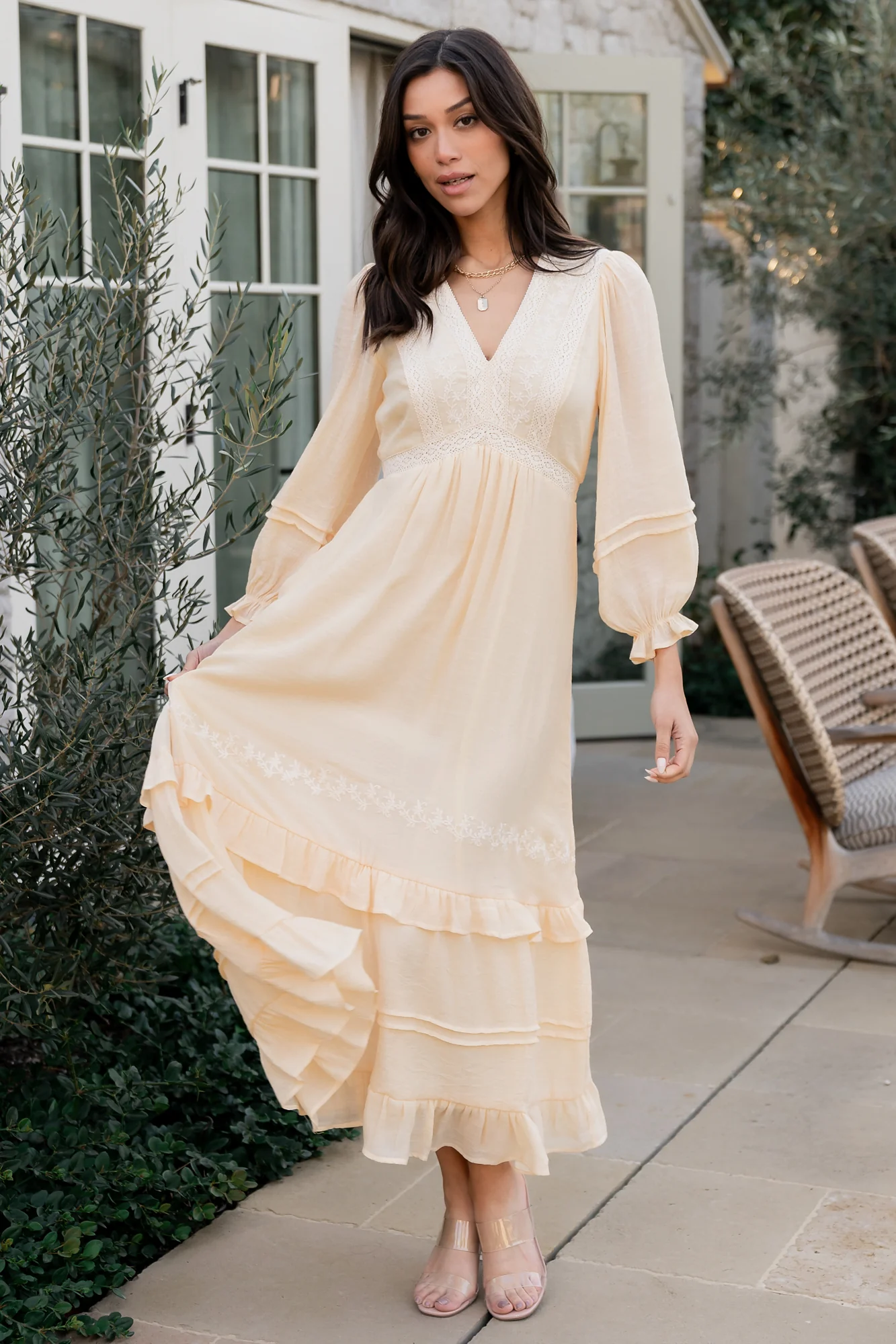 Amberlee Embroidered Dress | Cream - Jamouz