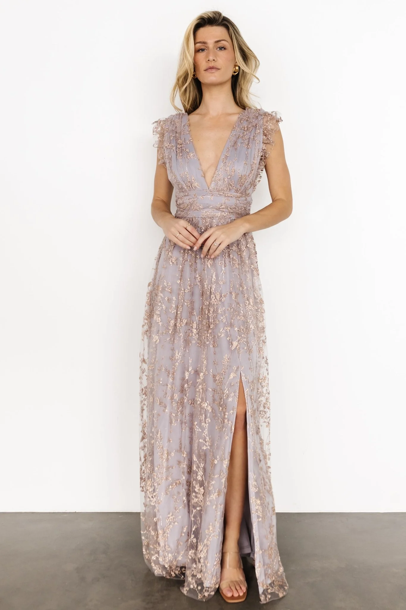 Arlene Shimmer Gown | Dusty Lilac + Rose - Jamouz