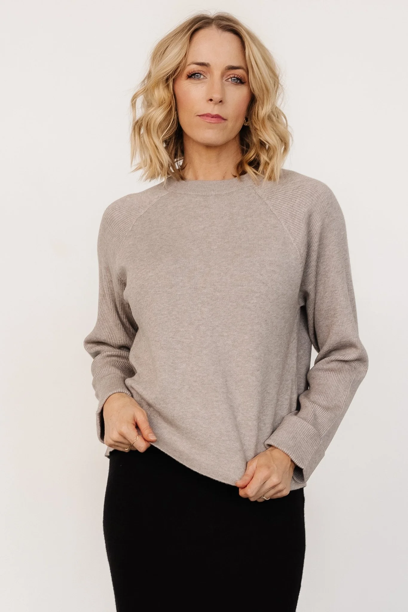 Helena Knit Sweater | Stone - Jamouz