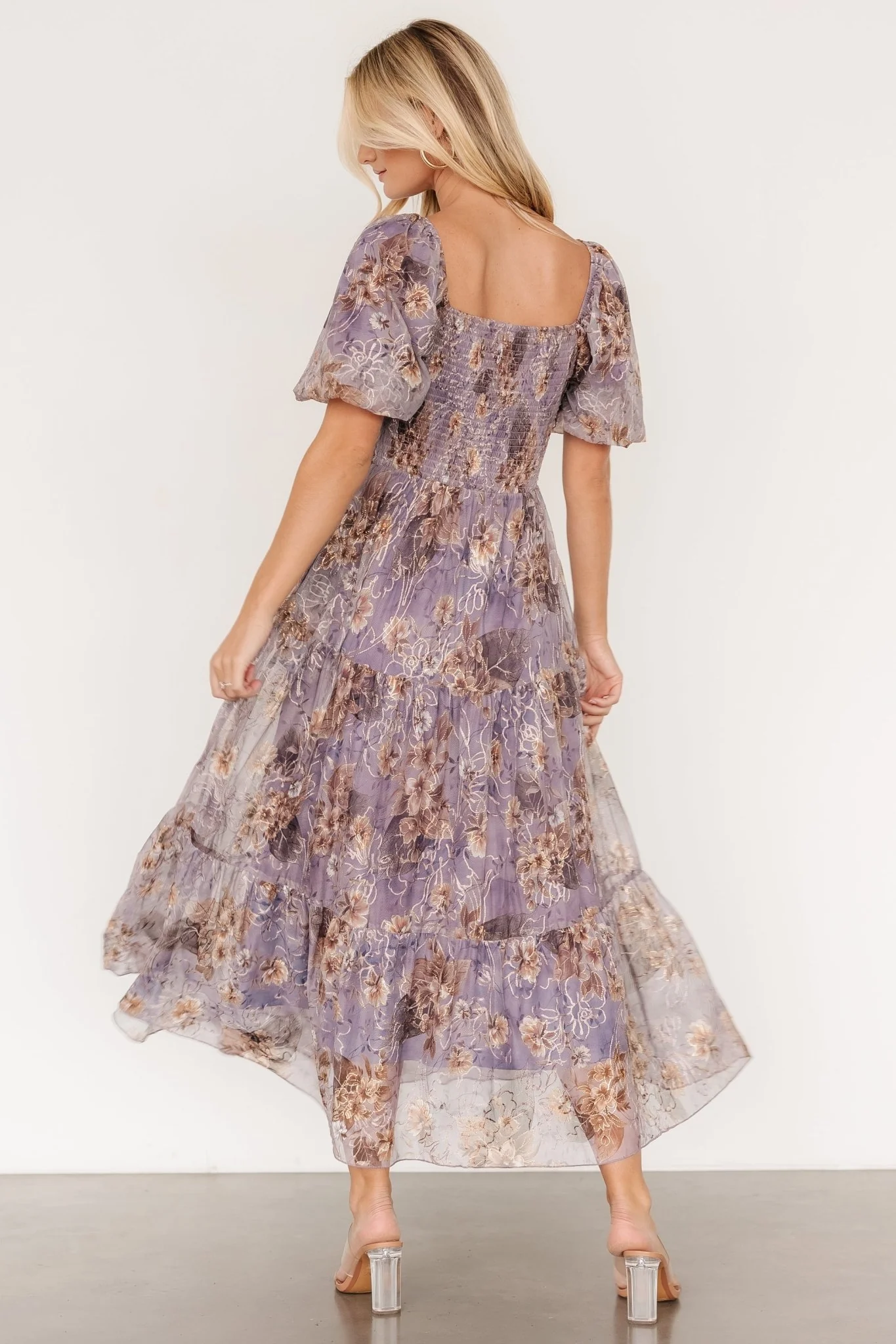 Annabeth Midi Dress | Lavender Floral - Jamouz