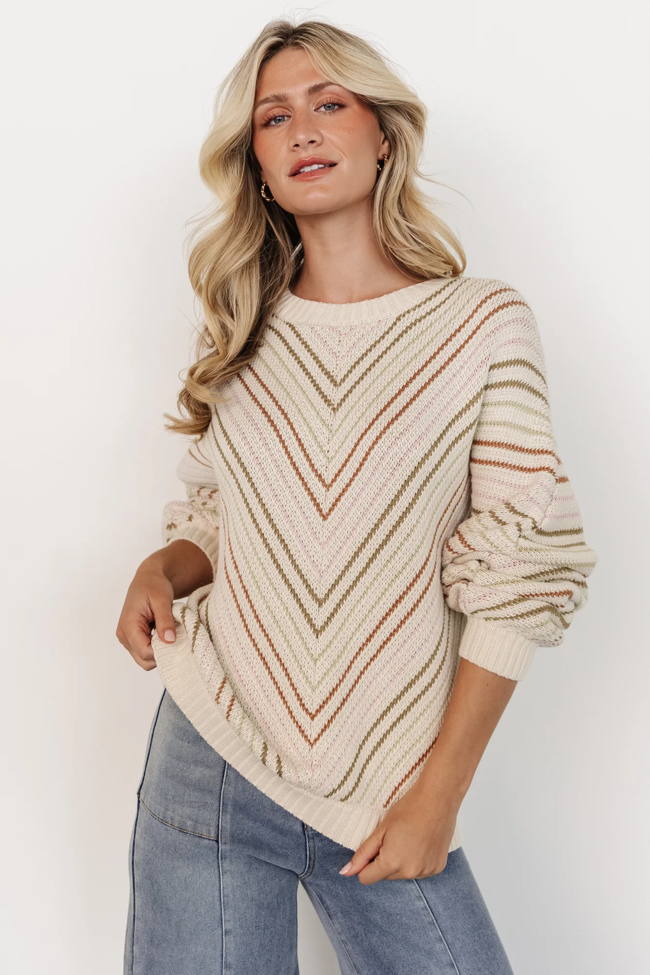 Tava Sweater | Ivory + Multi - Jamouz