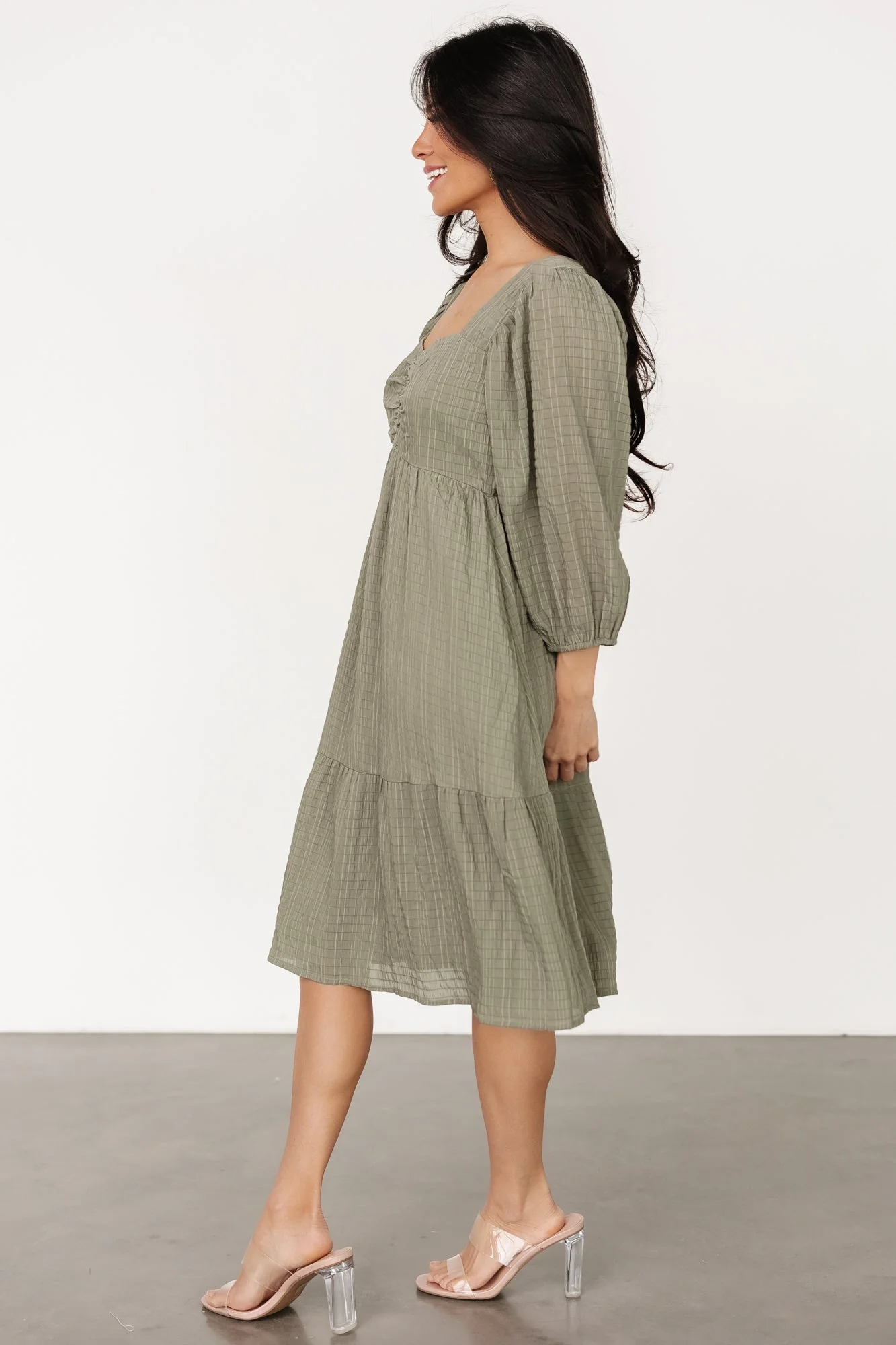 Vaeda Midi Dress | Olive - Jamouz