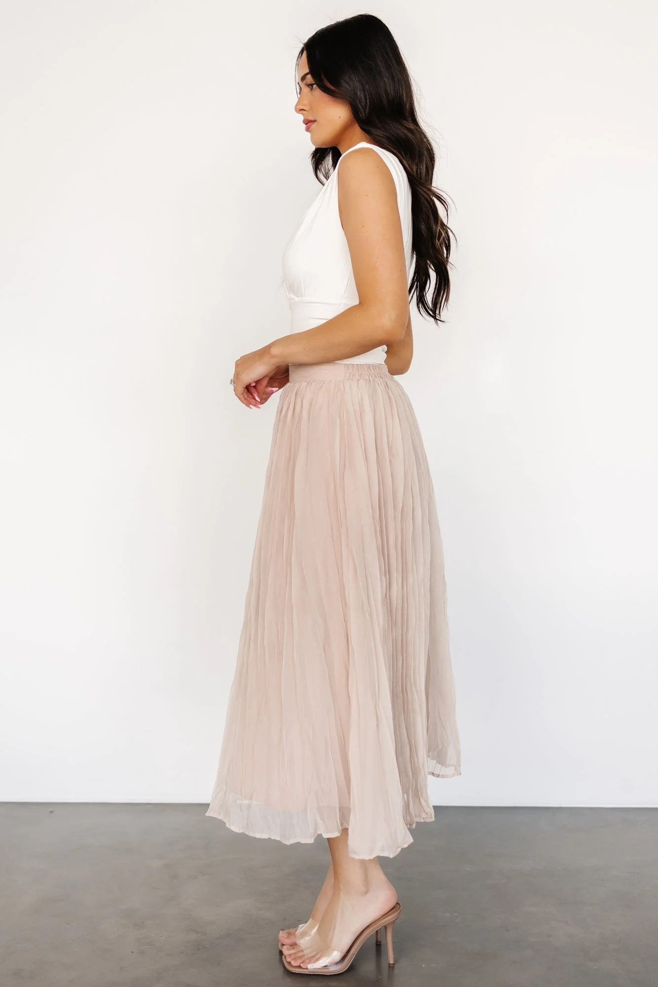 Cyra Midi Skirt | Natural - Jamouz