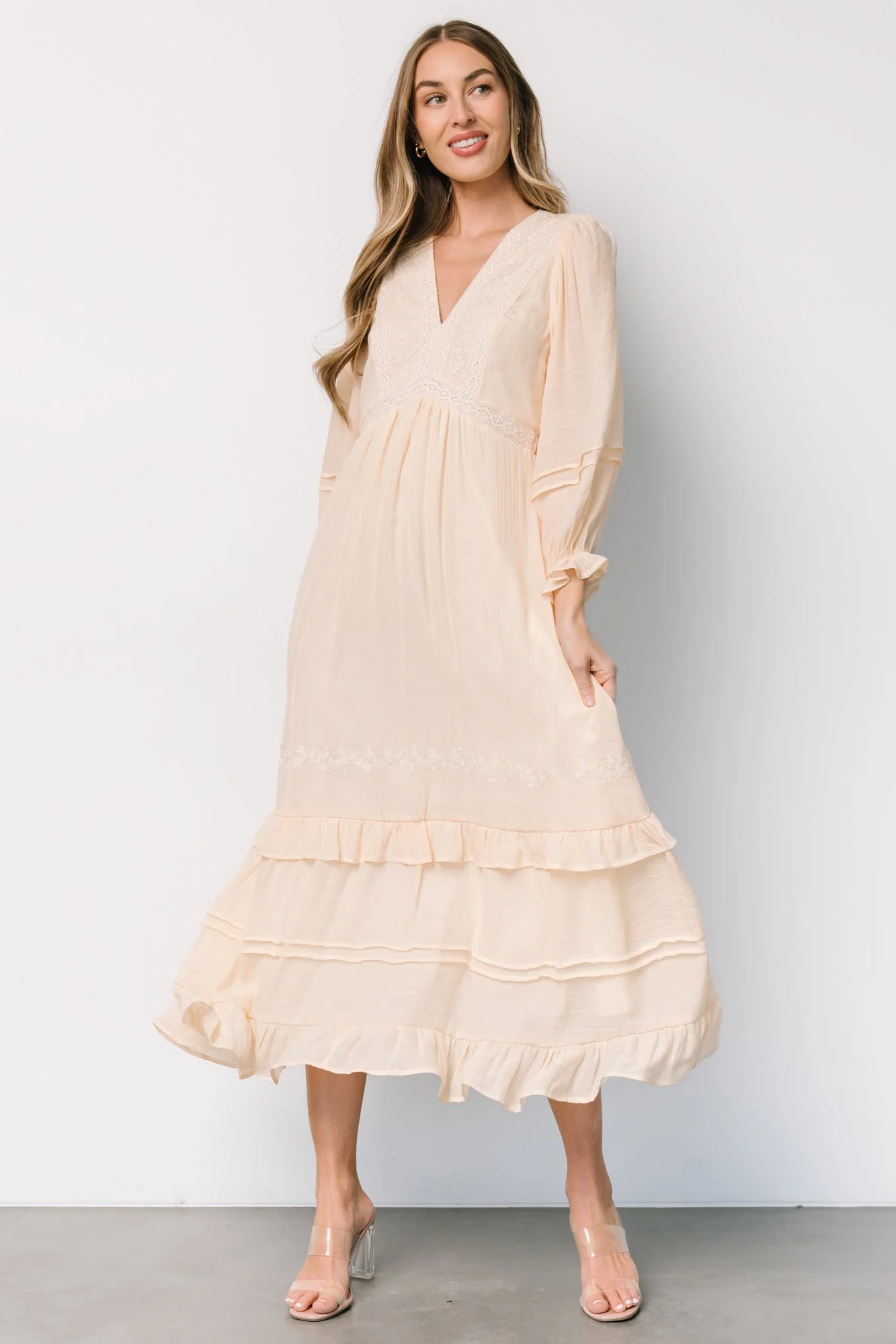 Amberlee Embroidered Dress | Cream - Jamouz
