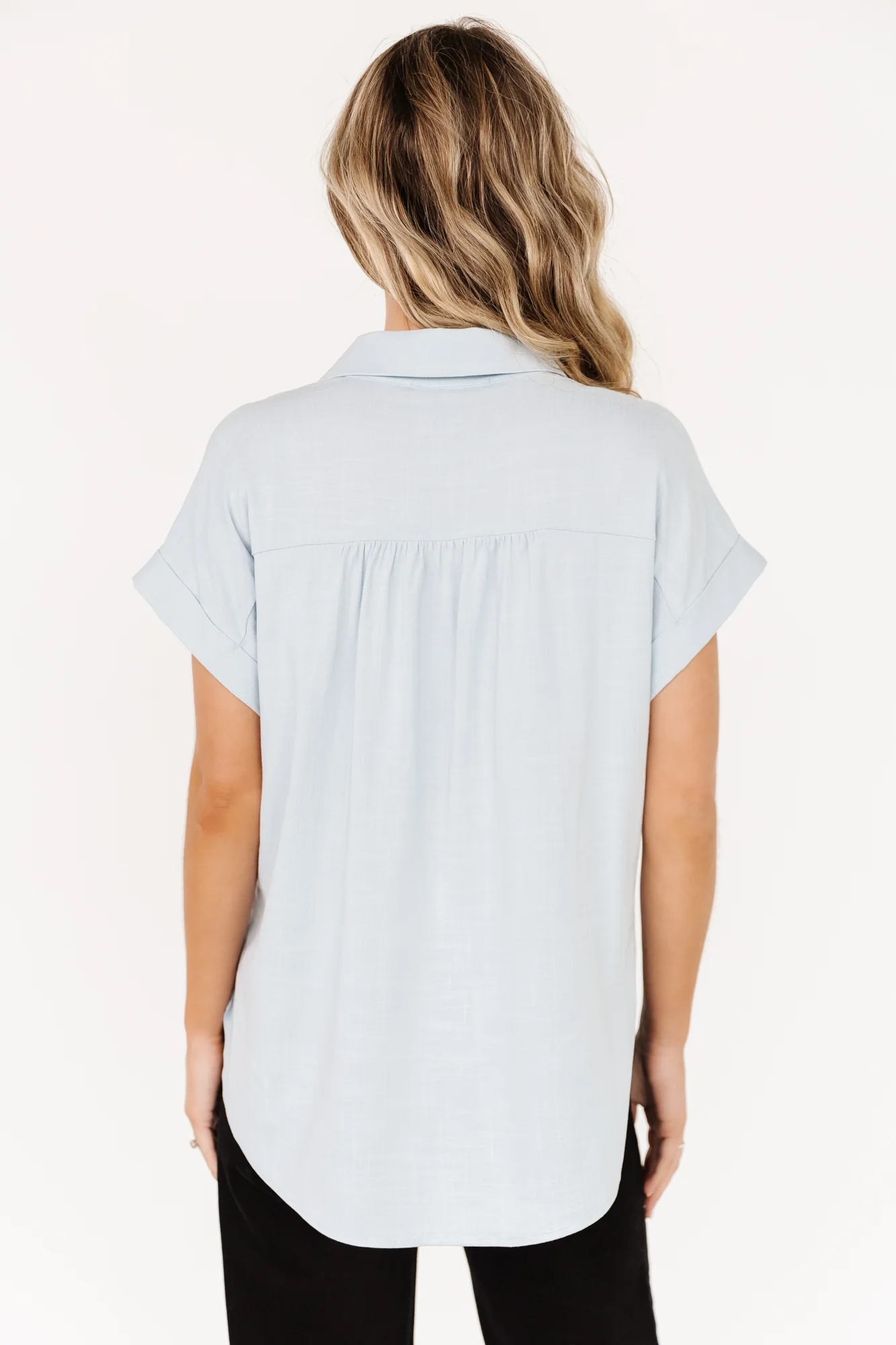 Clarke Button Up Top | Light Blue - Jamouz