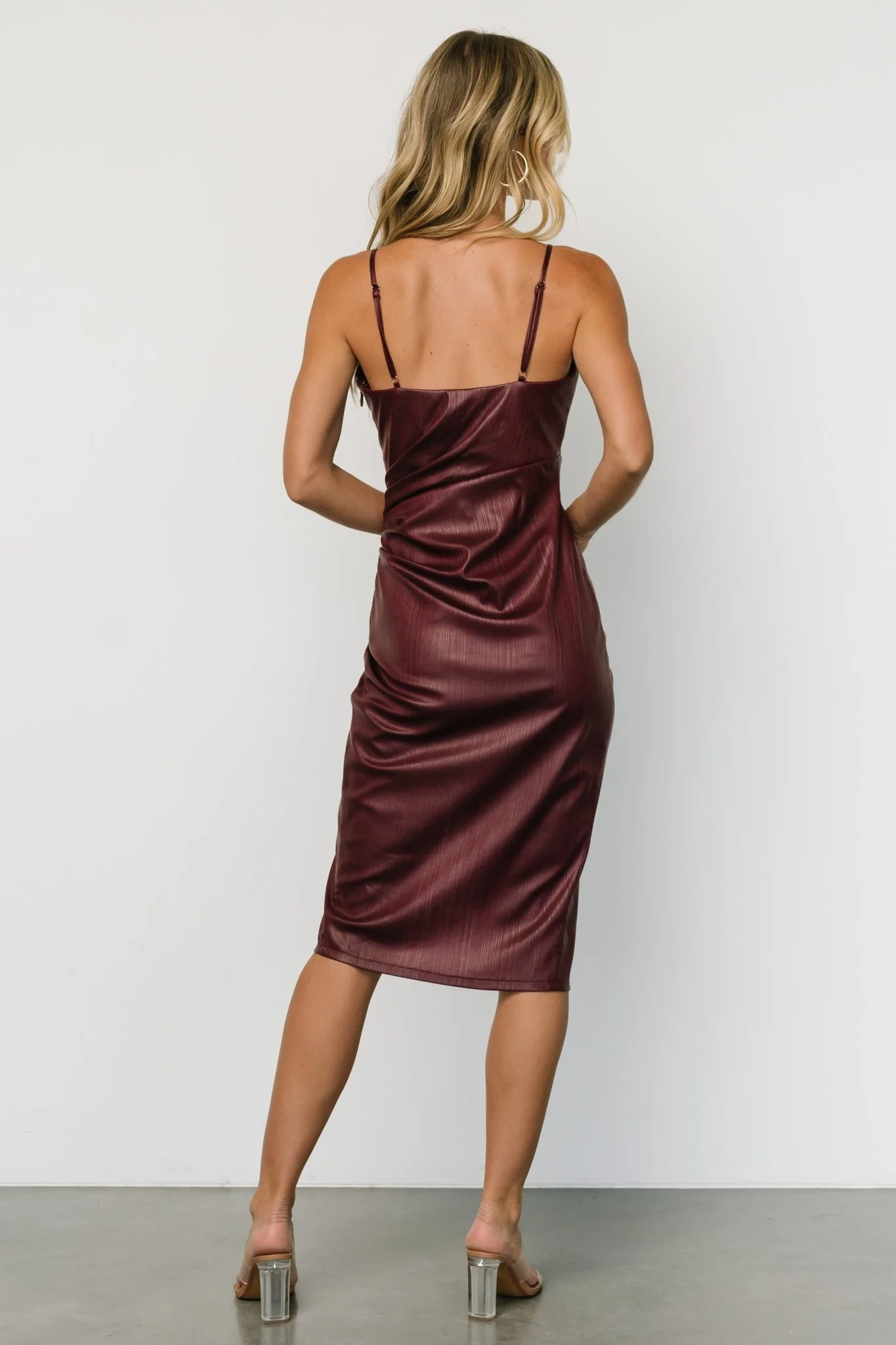 Whitney Midi Dress | Deep Mulberry - Jamouz