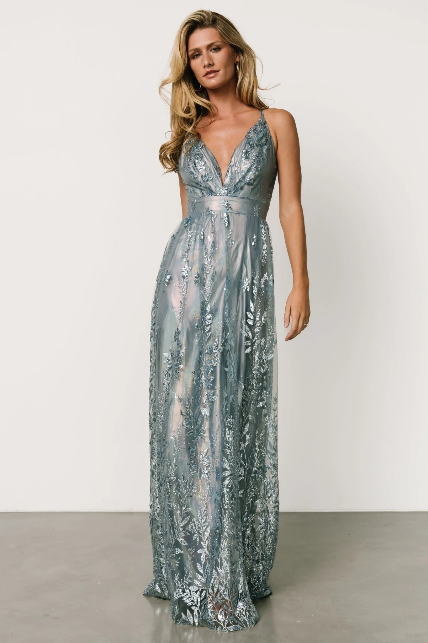 Eirena Sparkle Gown | Light Blue - Jamouz