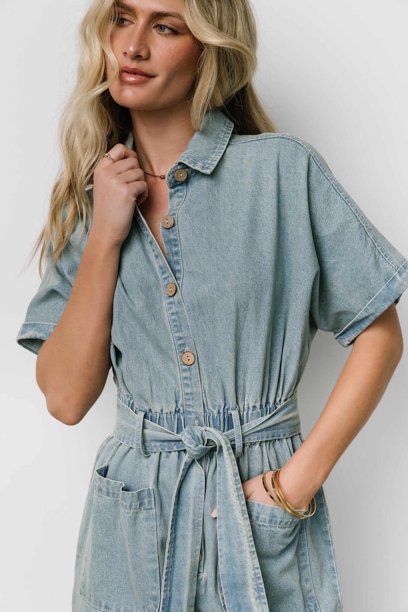 Mateo Button Up Jumpsuit | Denim - Jamouz