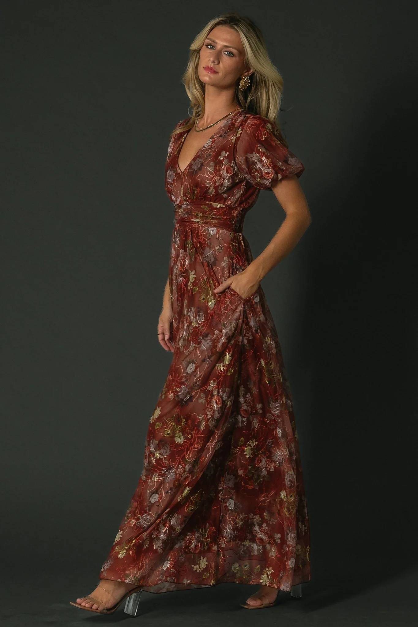 Ardley Maxi Dress | Rust Multi Floral - Jamouz