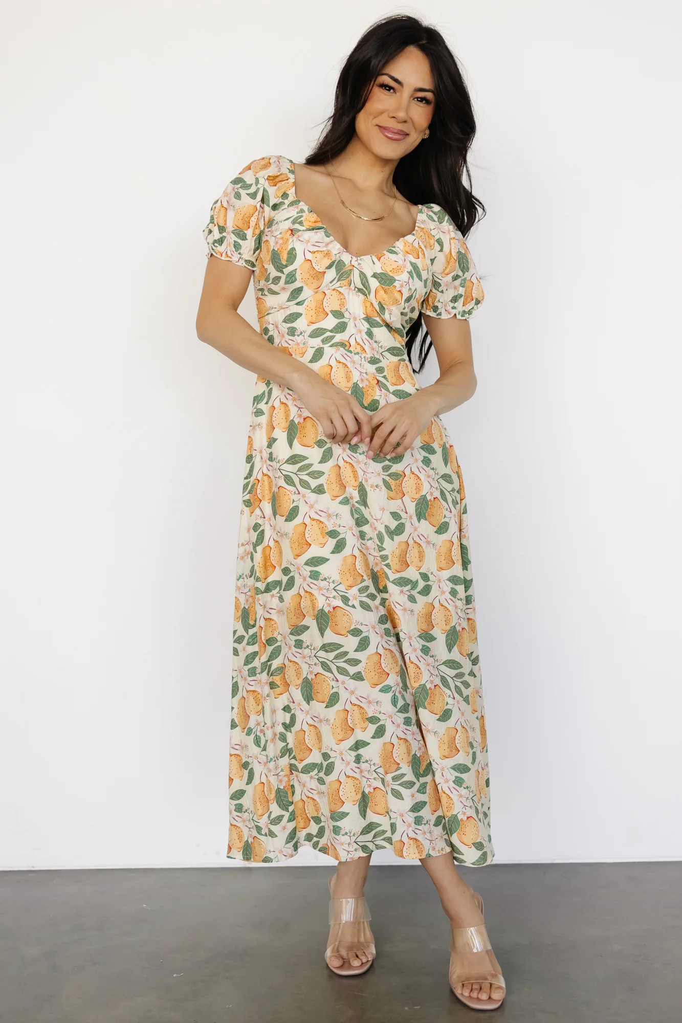 Amalfi Midi Dress | Lemon Print - Jamouz