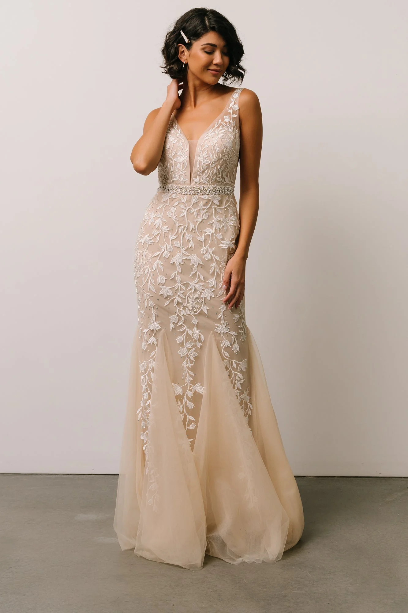 Fleurette Bridal Gown | Beige + Ivory - Jamouz