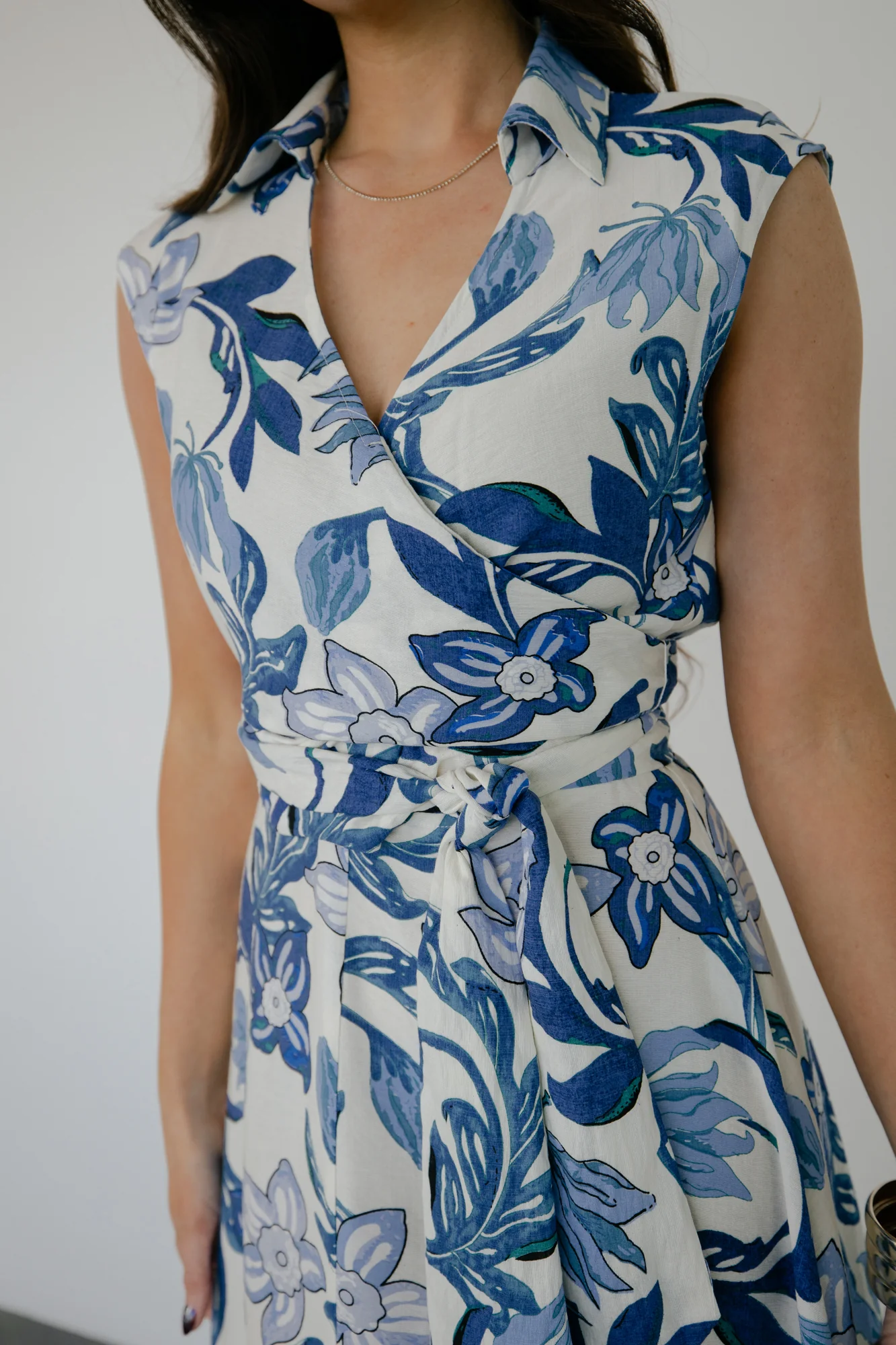 Almeria Maxi Dress | Ivory + Blue Floral - Jamouz