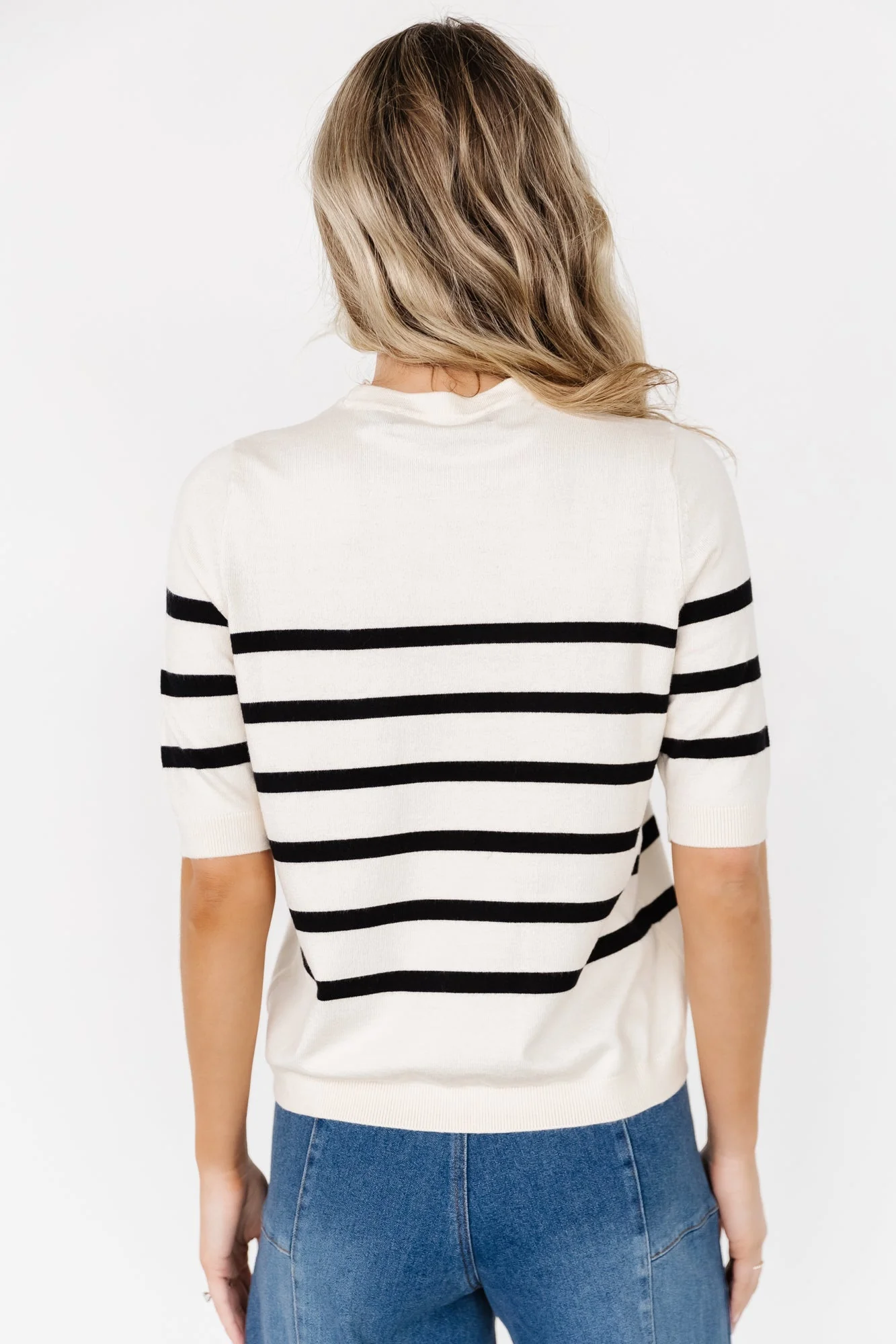 Huntington Striped Top | Cream + Black - Jamouz