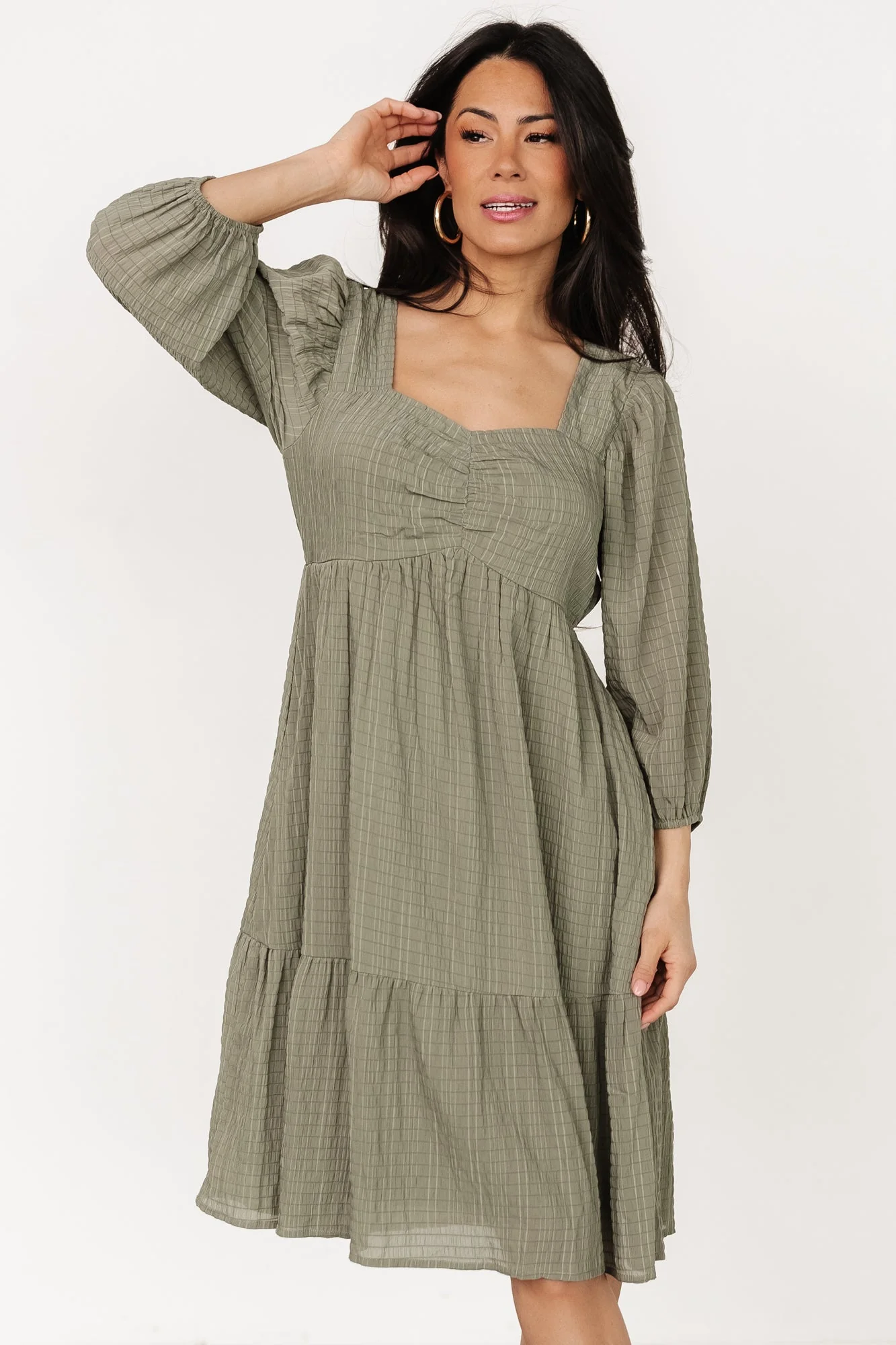 Vaeda Midi Dress | Olive - Jamouz