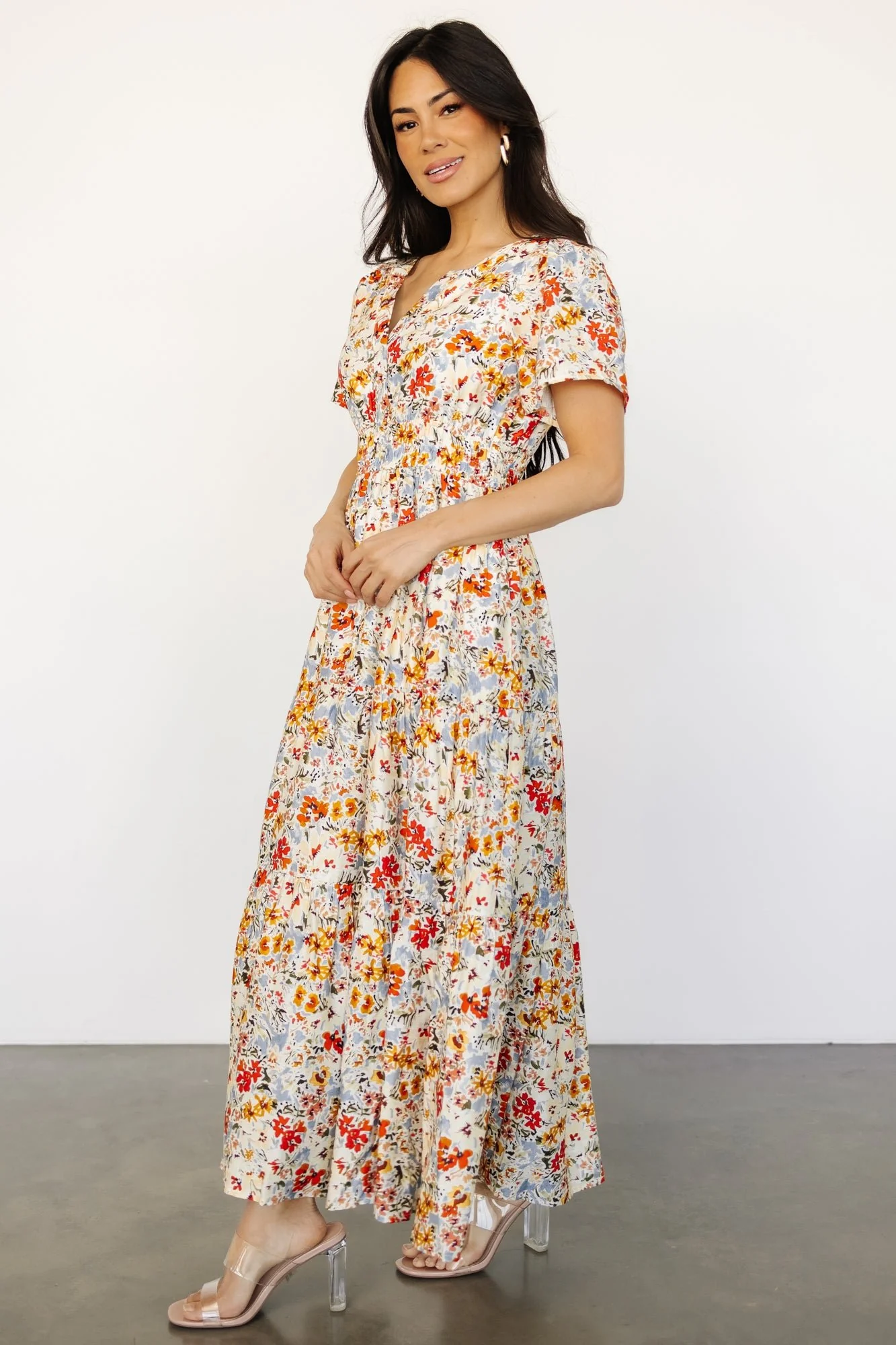 Claudia Maxi Dress | Multi Floral - Jamouz