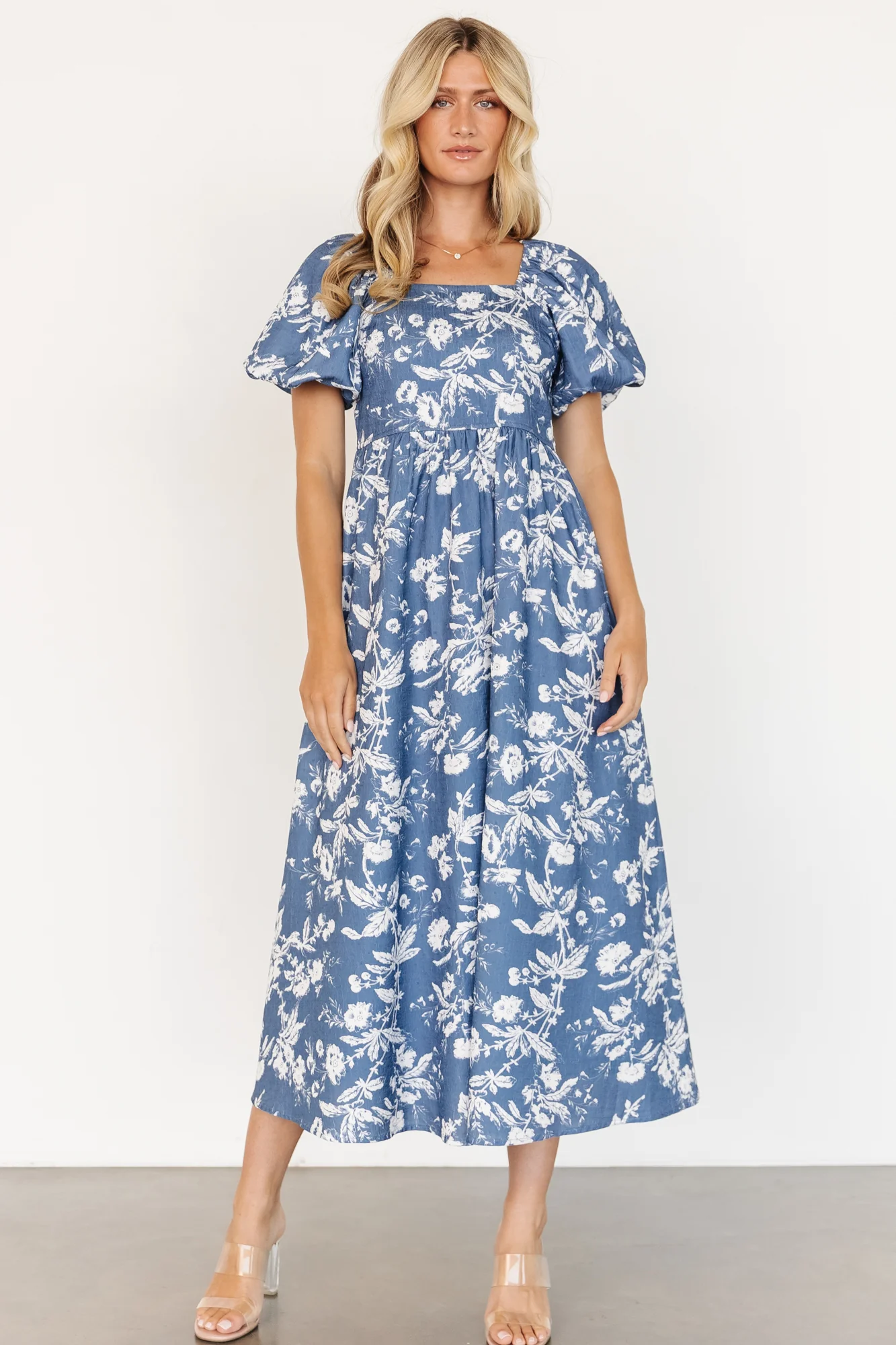 Graceland Maxi Dress | Slate + White Floral - Jamouz