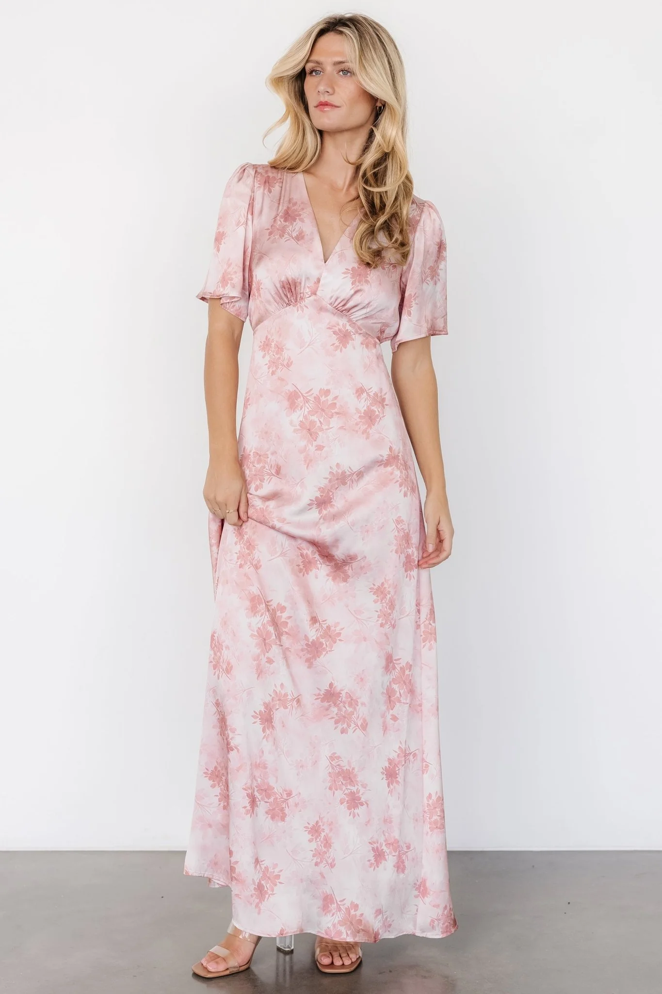 Carmen Maxi Dress | Blush Floral - Jamouz