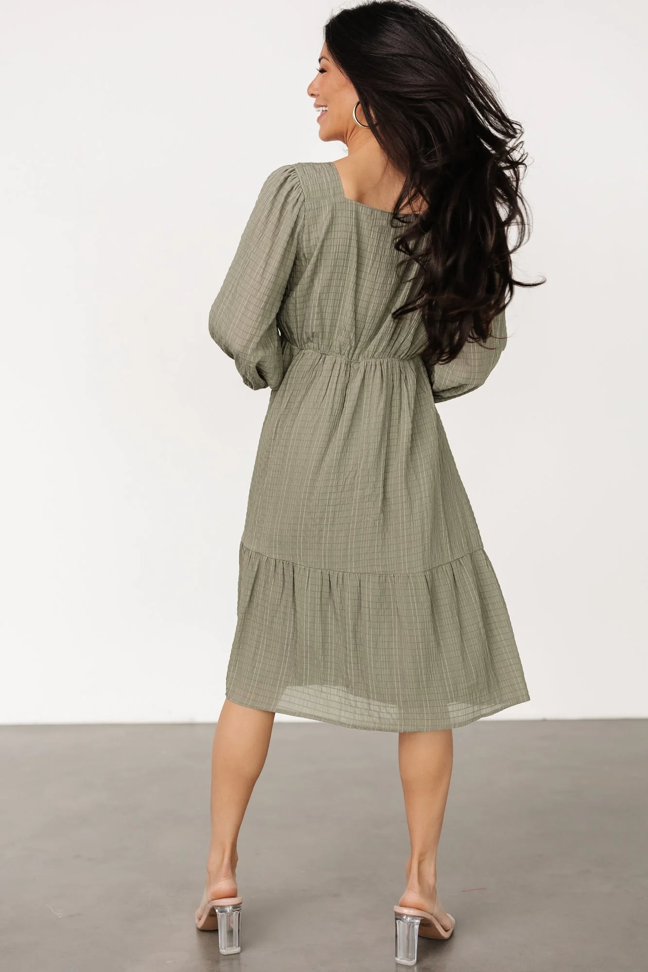 Vaeda Midi Dress | Olive - Jamouz