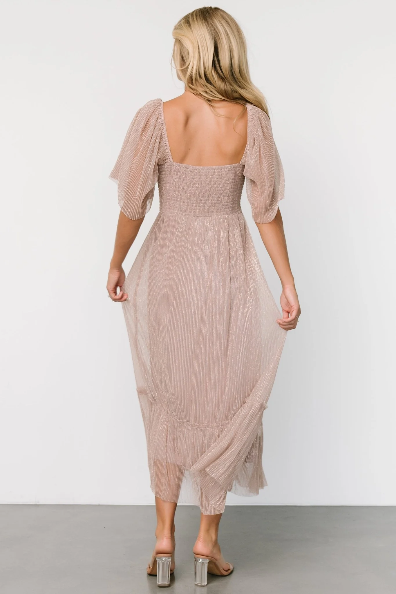 Elea Shimmer Dress | Vintage Rose - Jamouz