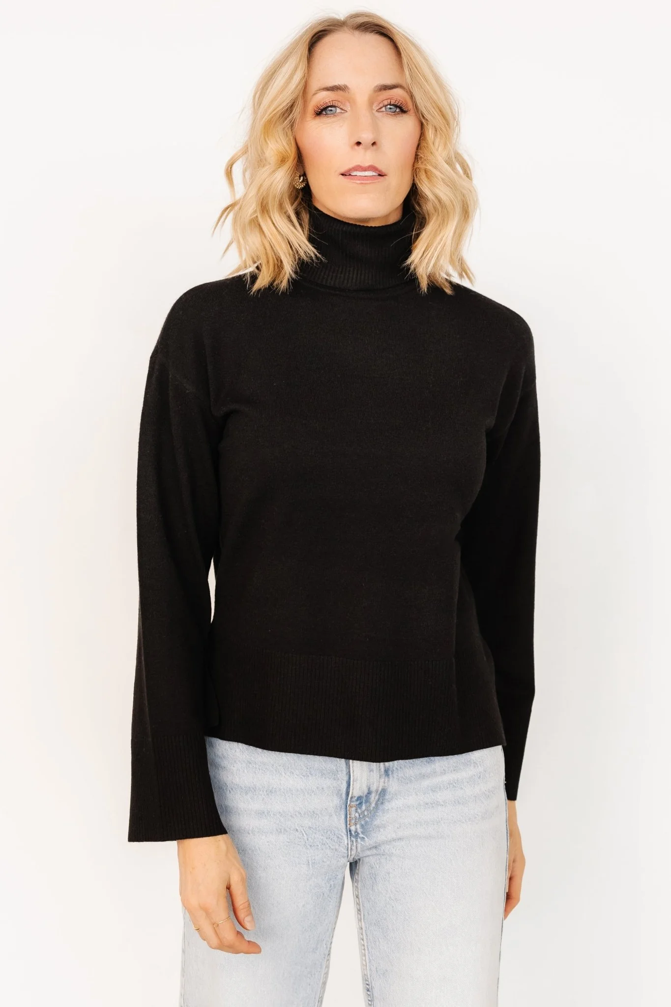 Irene Turtleneck Sweater Top | Black - Jamouz