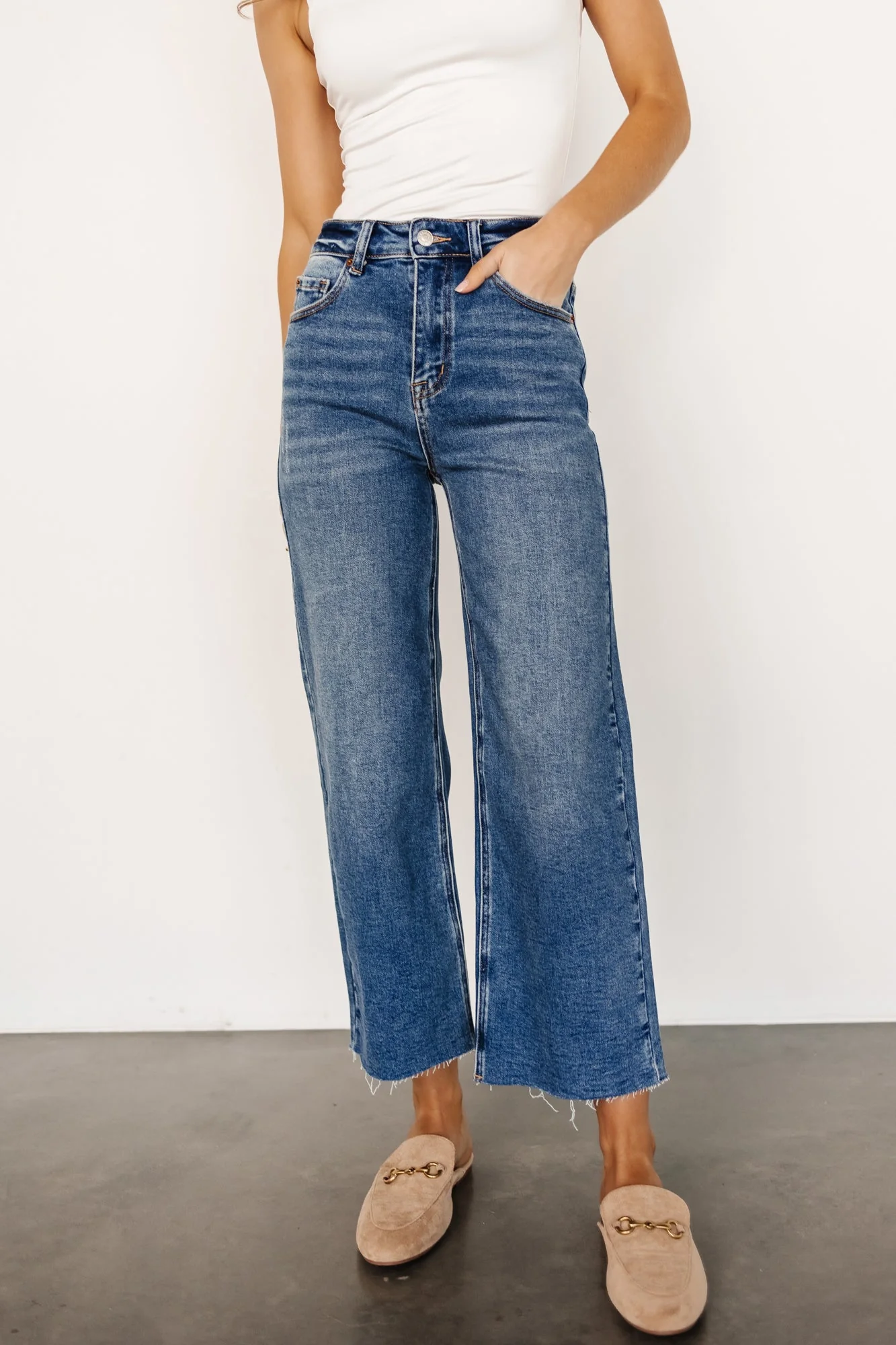 Kirby High Rise Wide Leg Jeans | Medium Wash - Jamouz