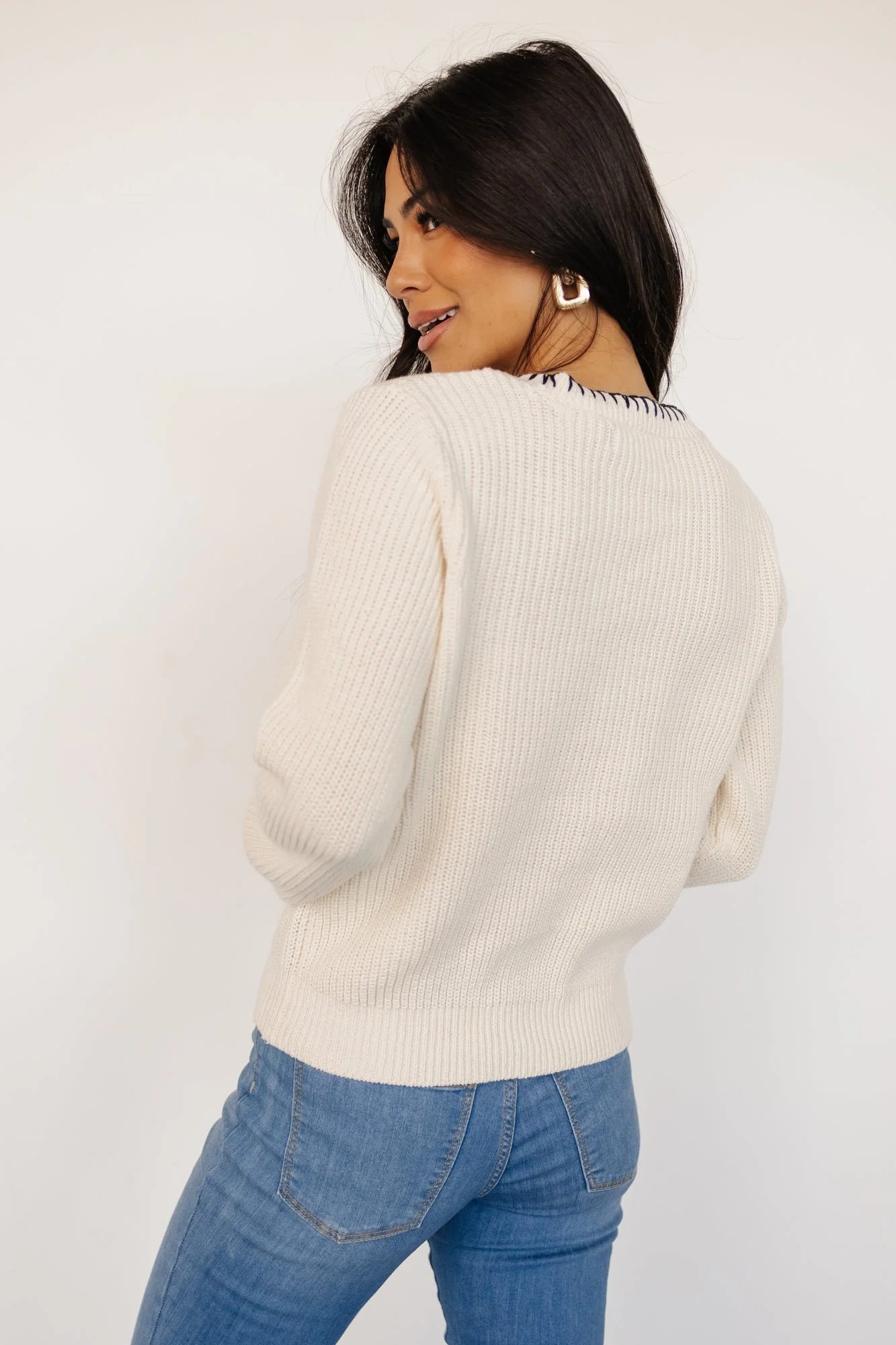 Alyssa Knit Sweater | Cream - Jamouz