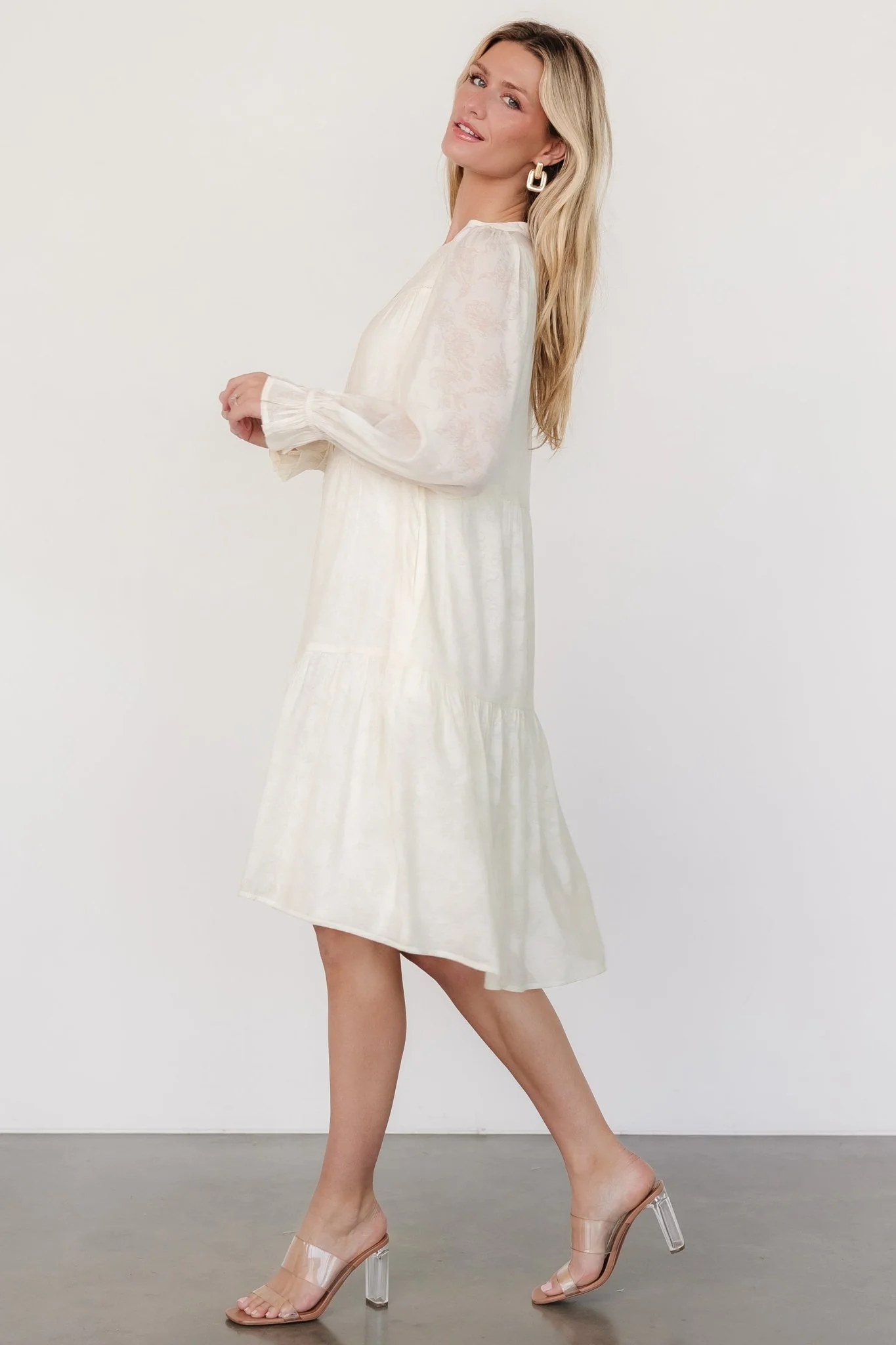 Brenna Button Midi Dress | Cream - Jamouz