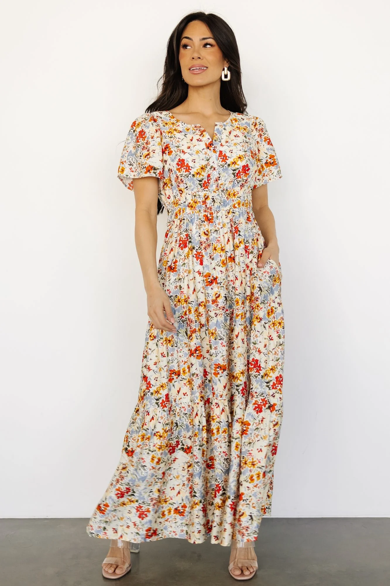 Claudia Maxi Dress | Multi Floral - Jamouz