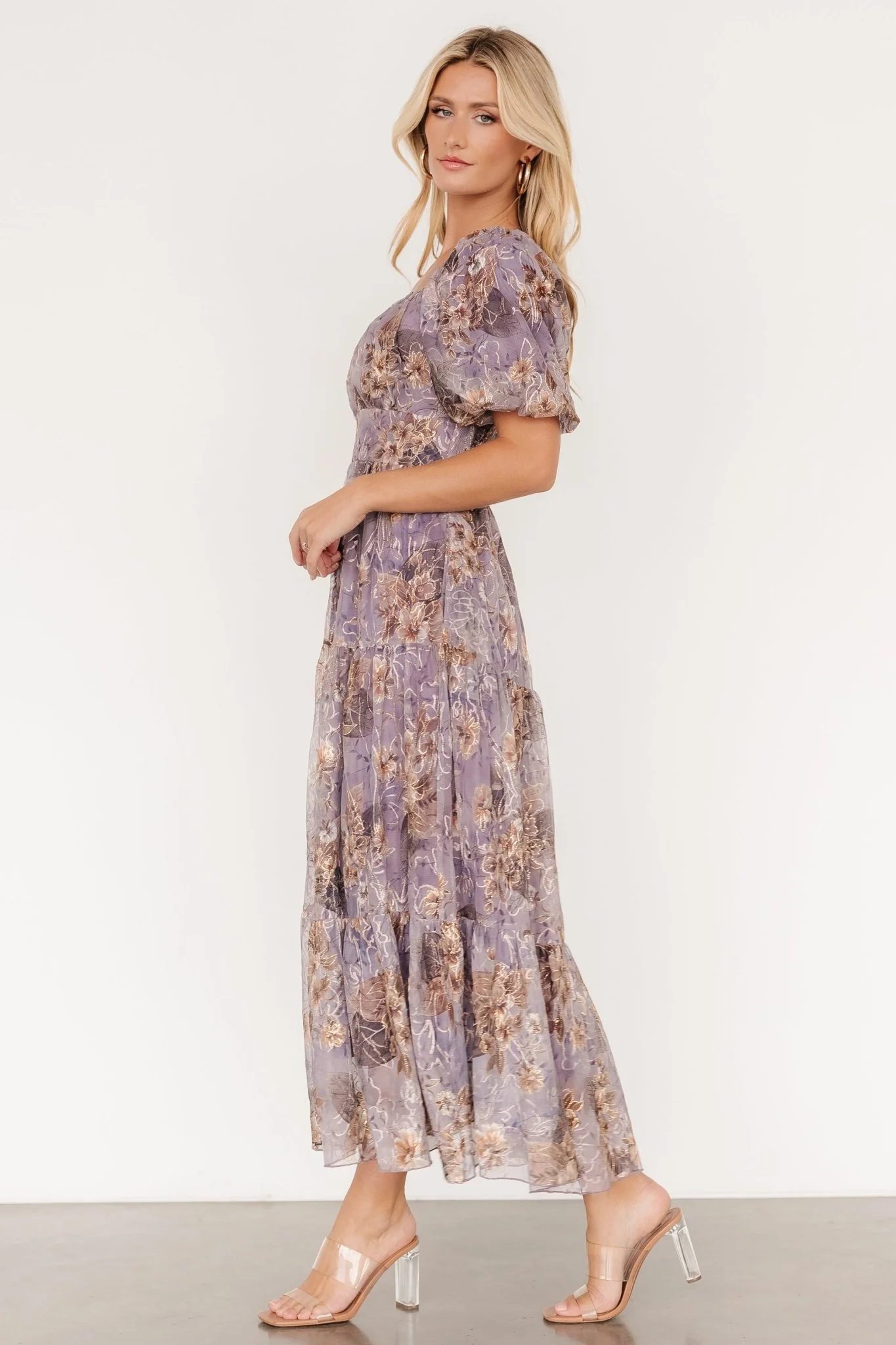 Annabeth Midi Dress | Lavender Floral - Jamouz