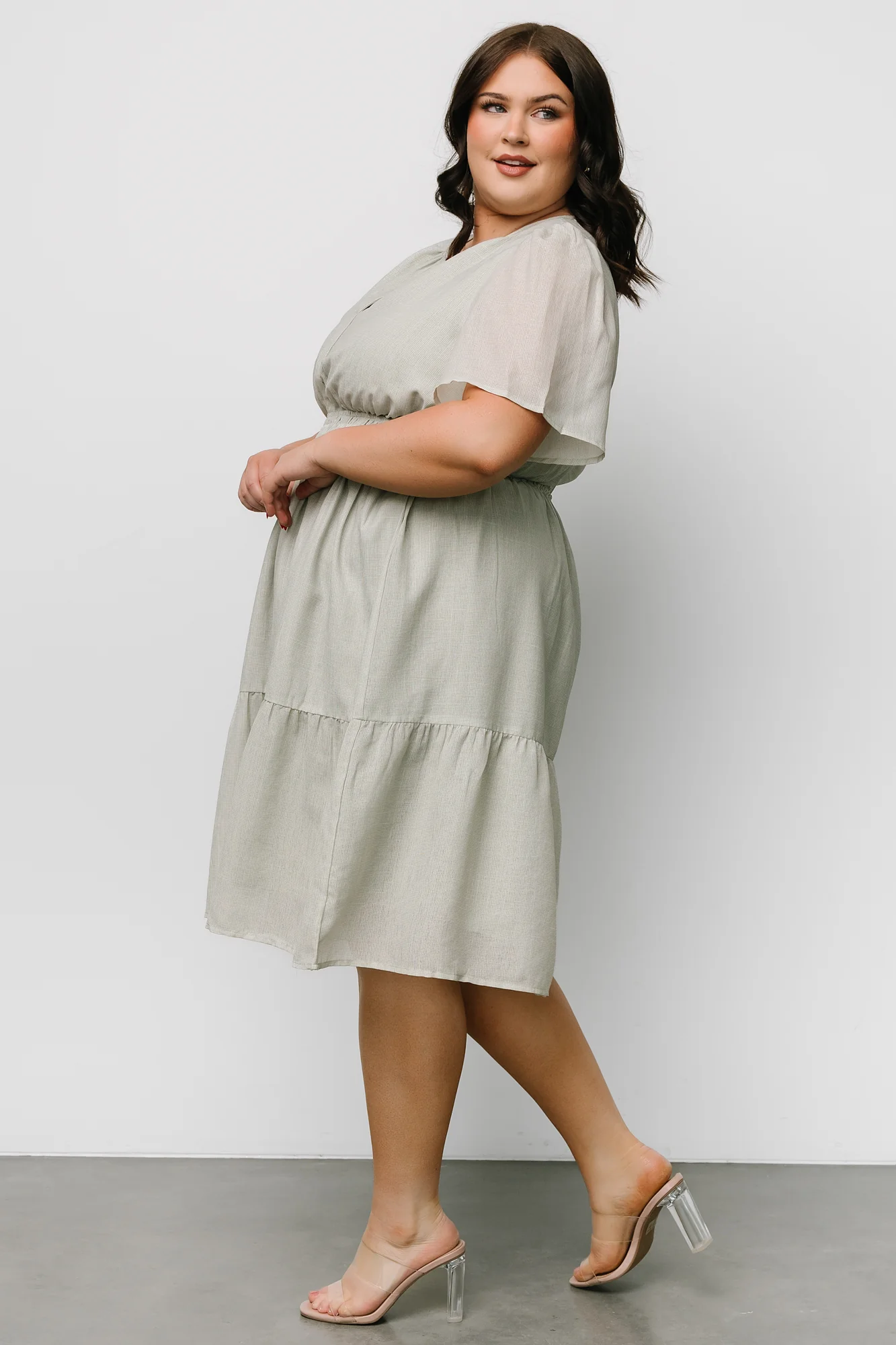 Dita Short Dress | Sage - Jamouz