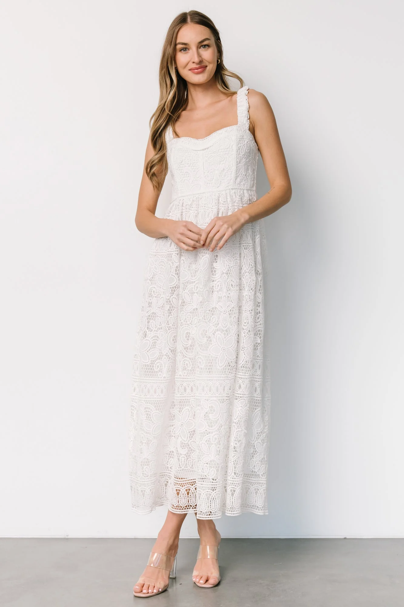 Evangeline Lace Dress | Off White - Jamouz
