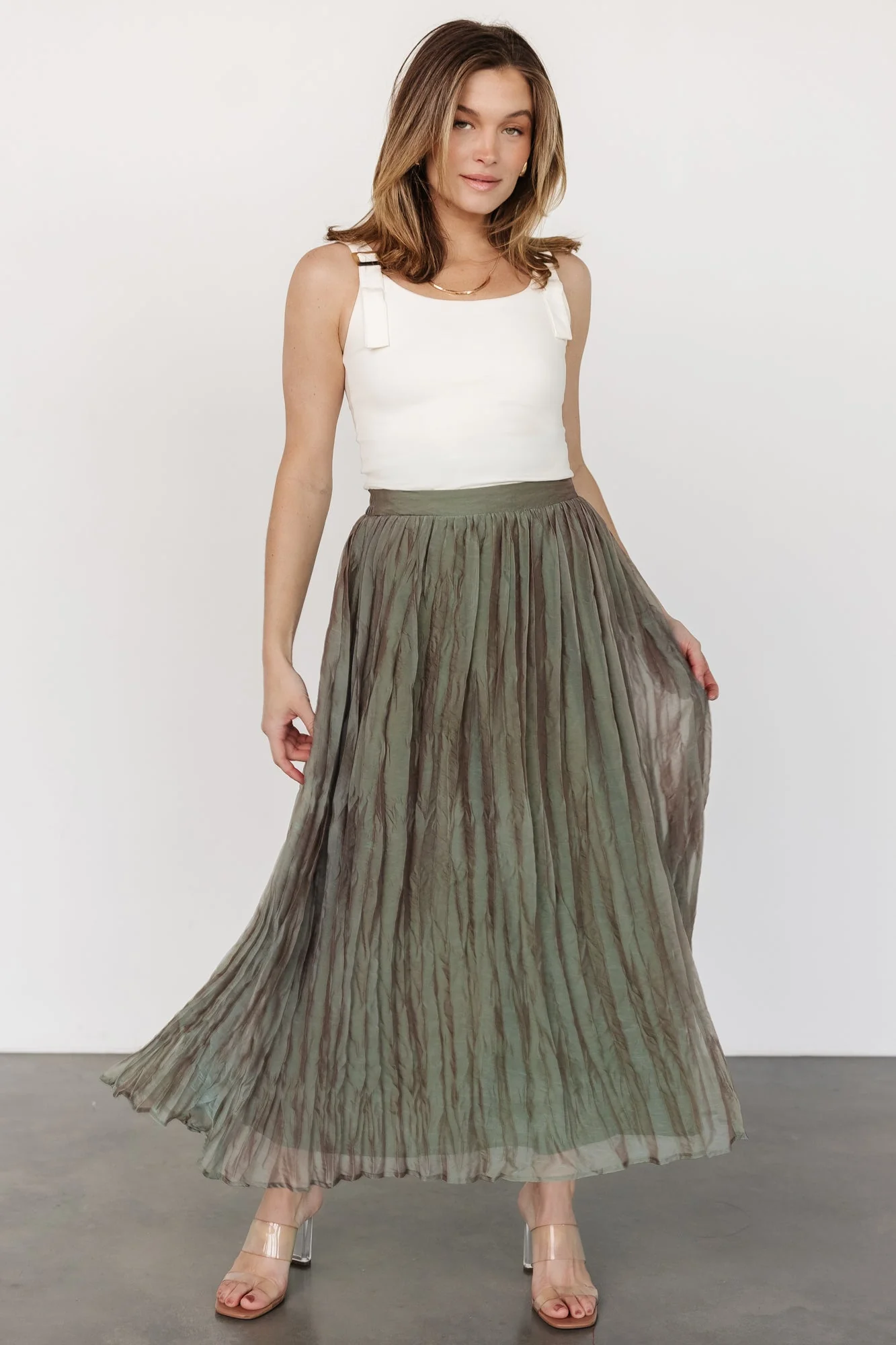 Cyra Midi Skirt | Sage - Jamouz