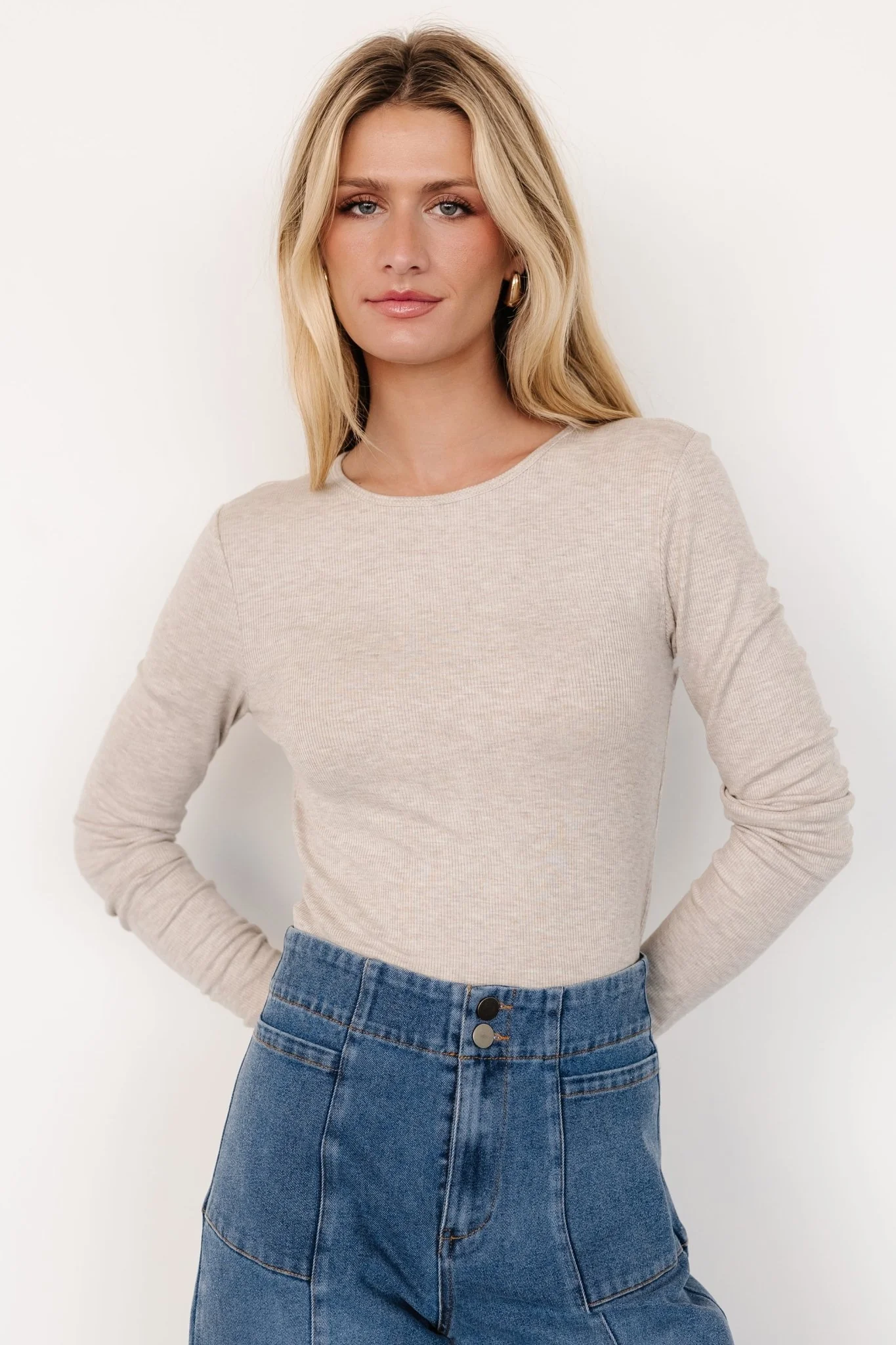 Menka Ribbed Top | Natural - Jamouz