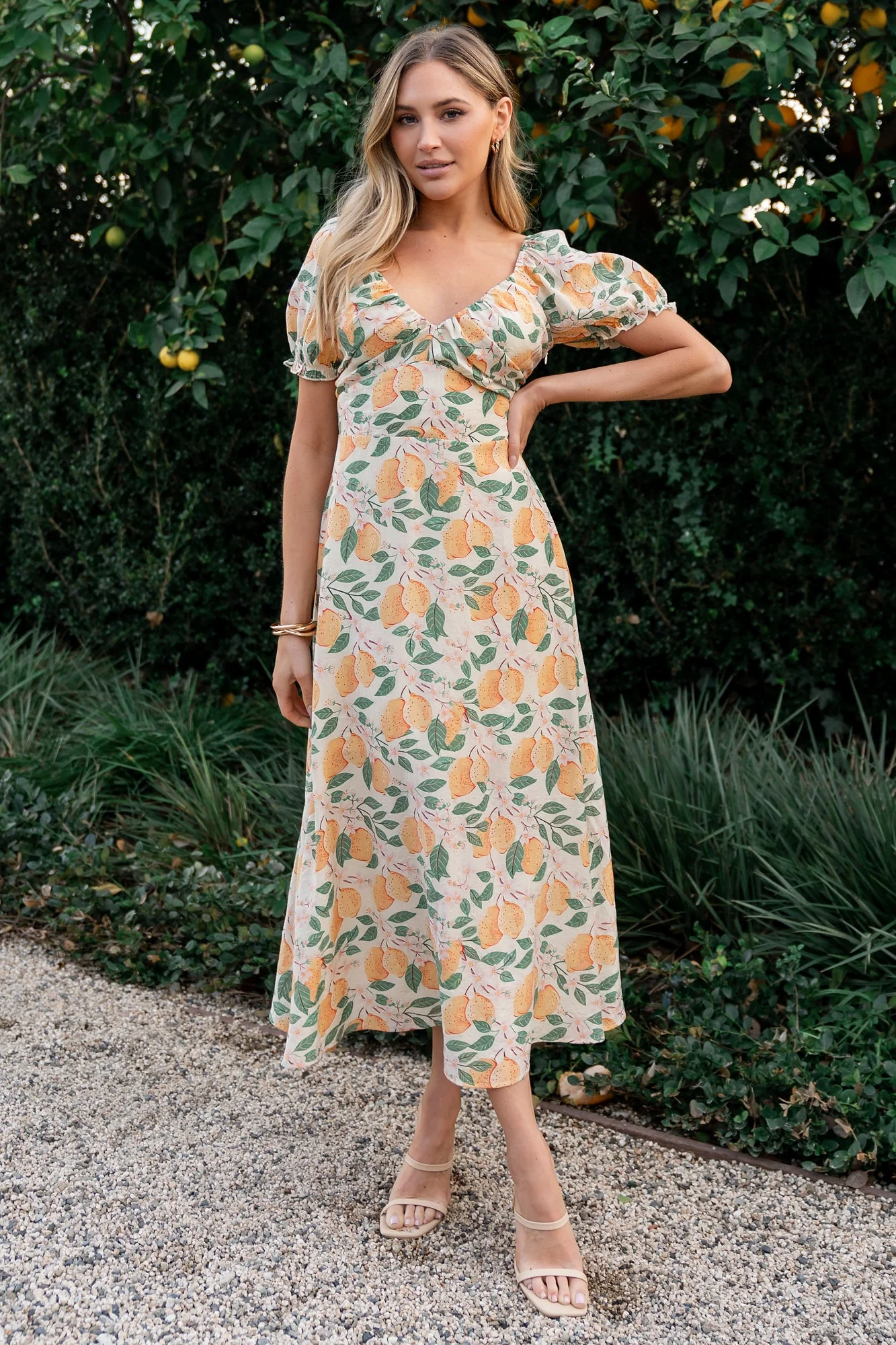 Amalfi Midi Dress | Lemon Print - Jamouz