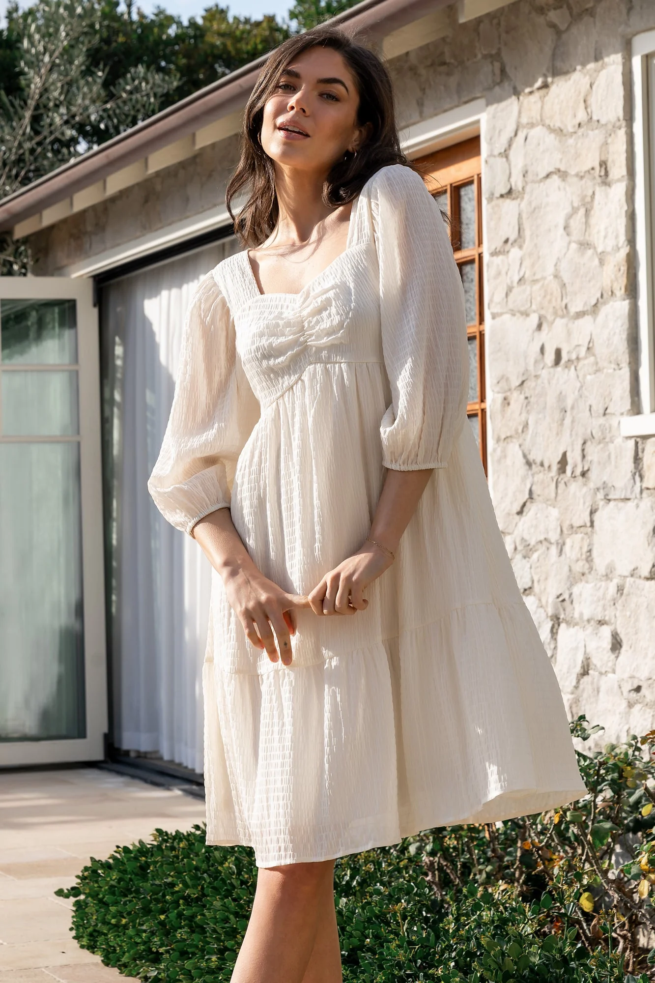 Vaeda Midi Dress | Cream - Jamouz