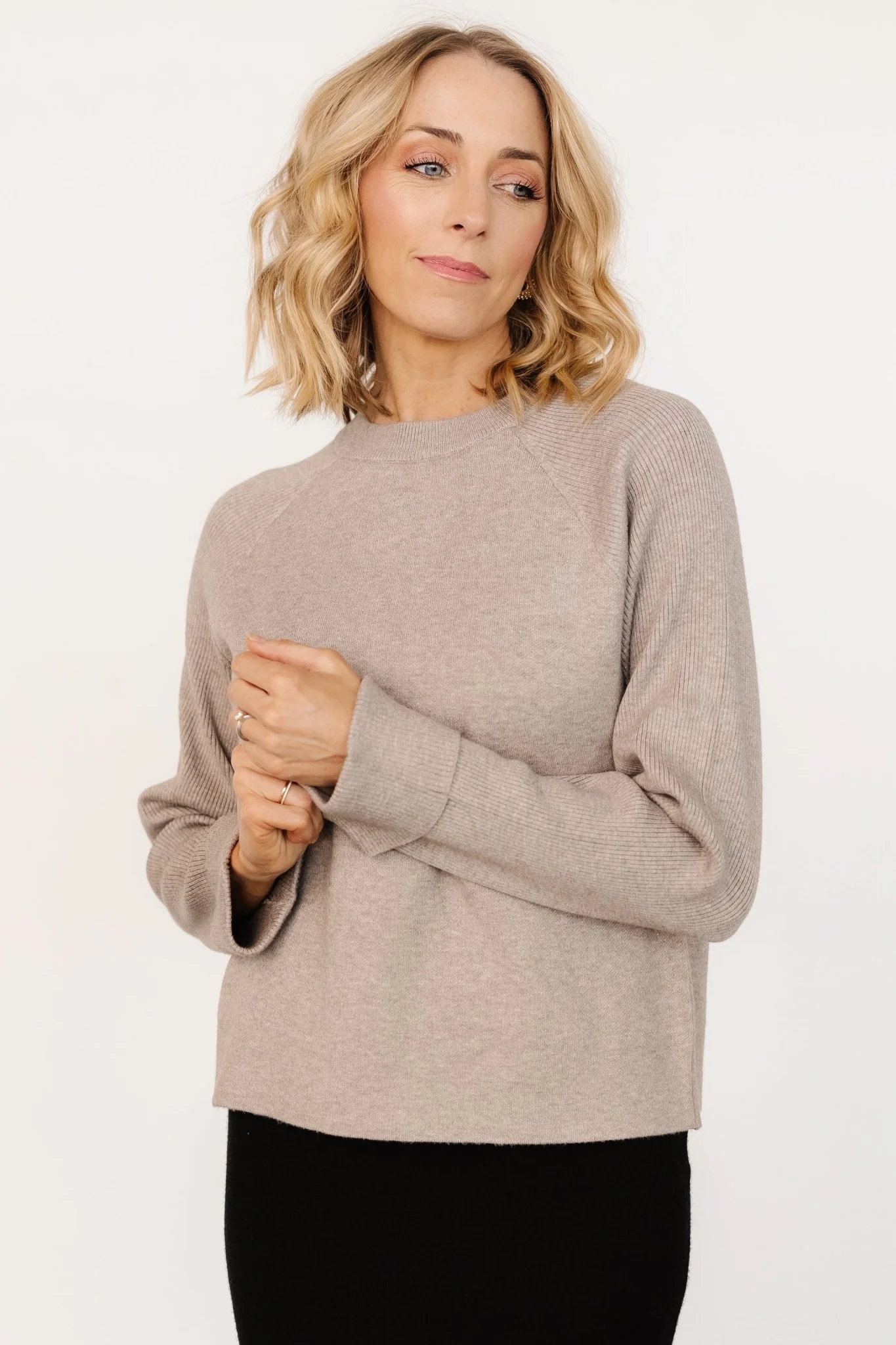 Helena Knit Sweater | Stone - Jamouz