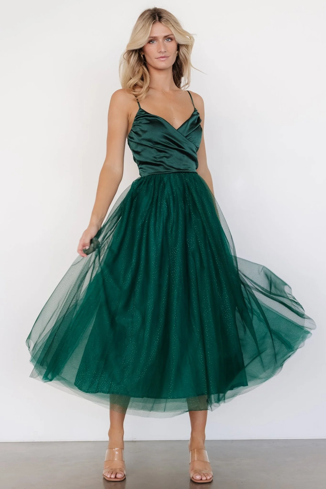 Shonda Sparkle Midi Dress | Emerald - Jamouz