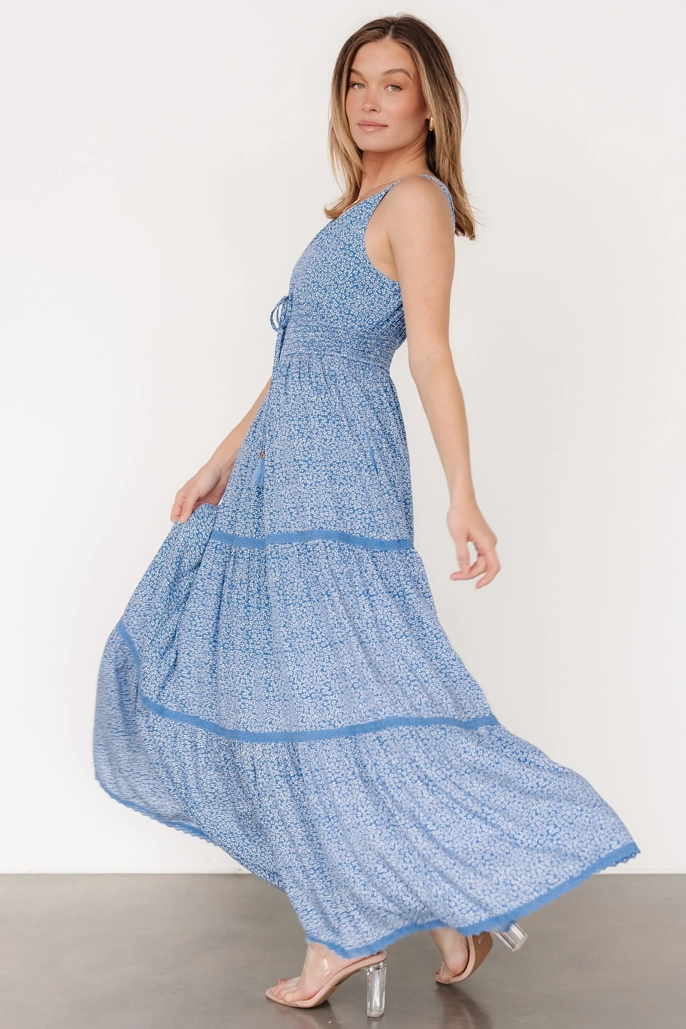 Lauren Maxi Dress | Blue Floral - Jamouz