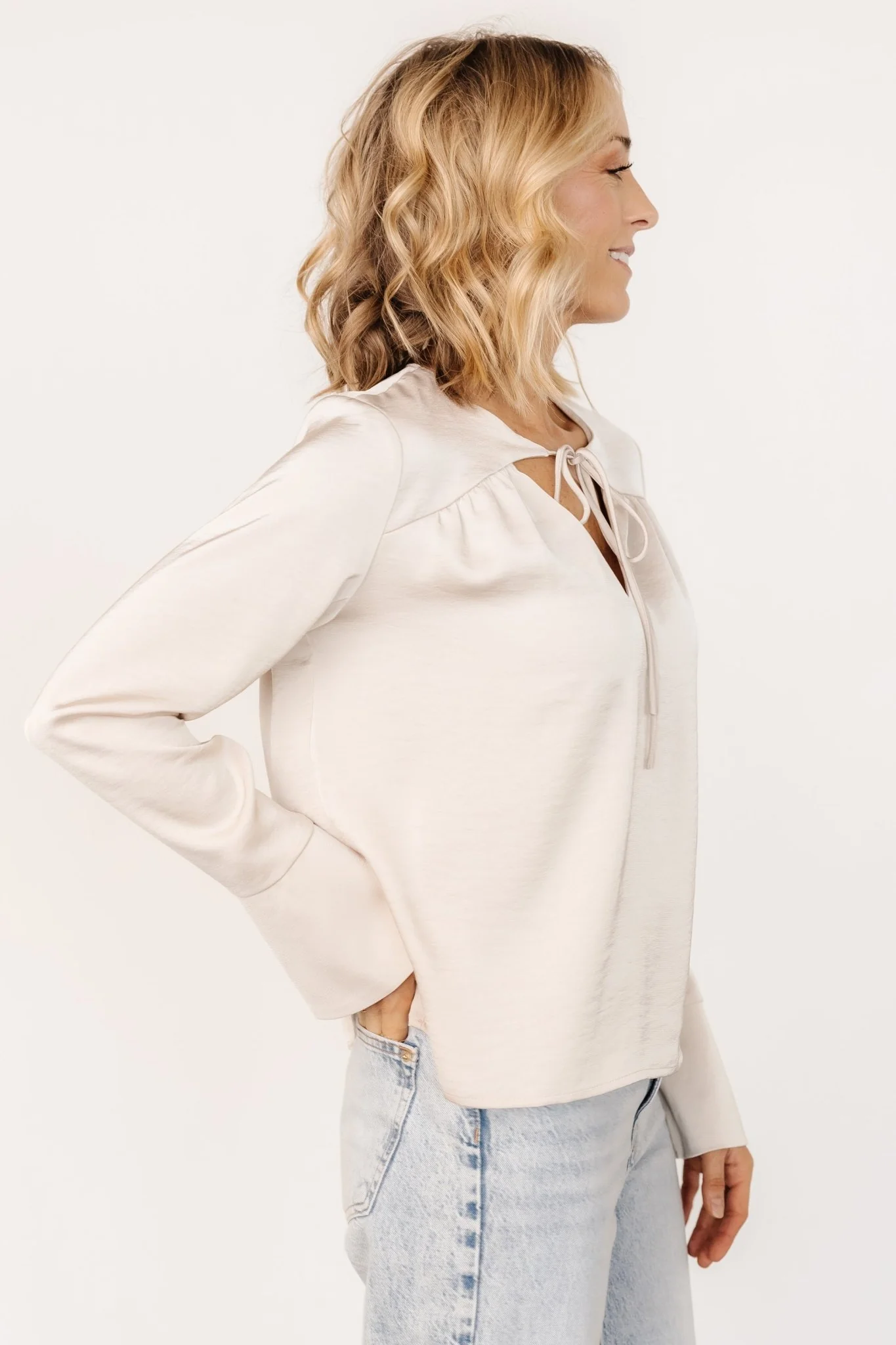 Westminster Satin Top | Pearl - Jamouz