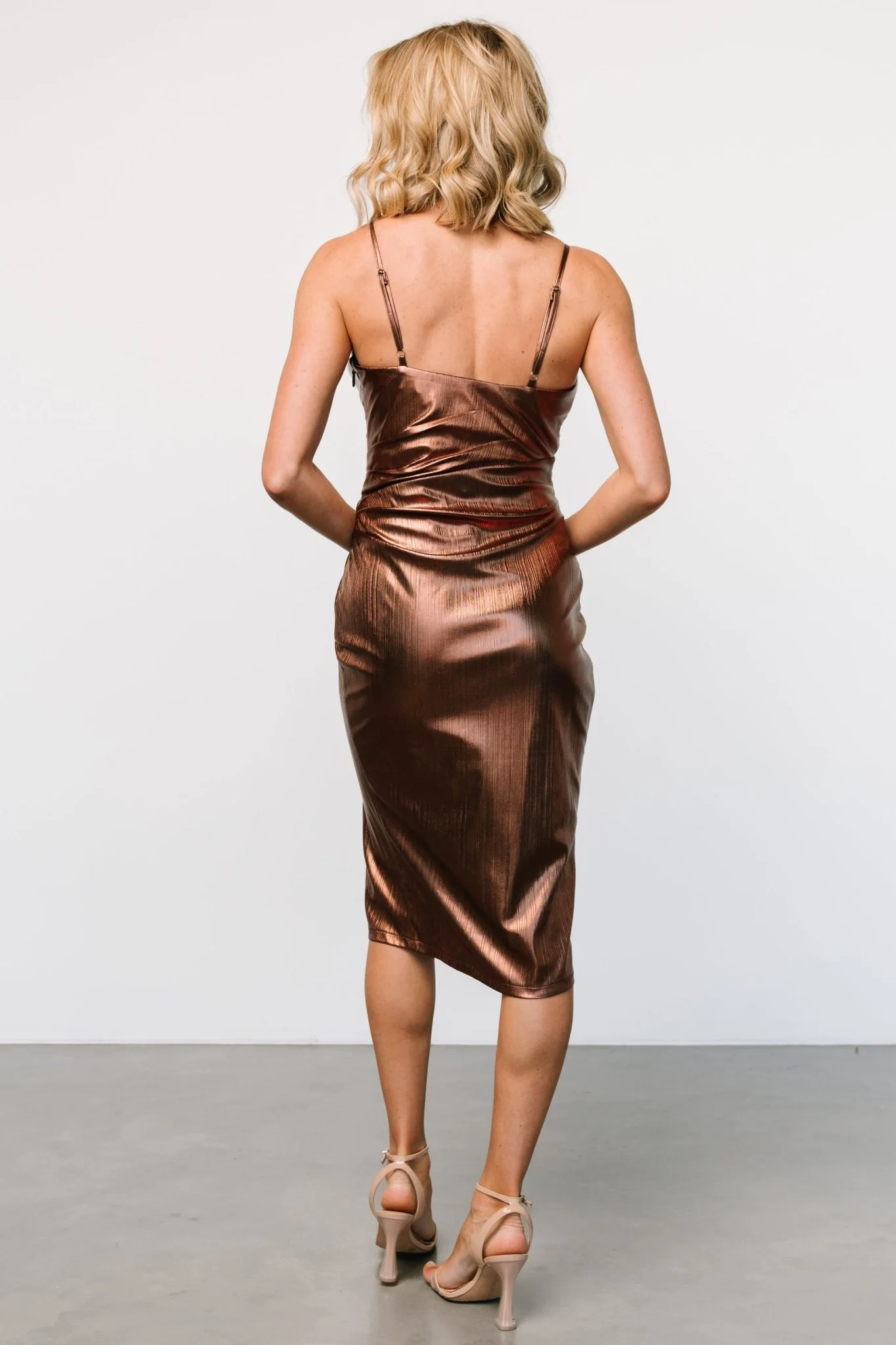 Whitney Midi Dress | Bronze - Jamouz