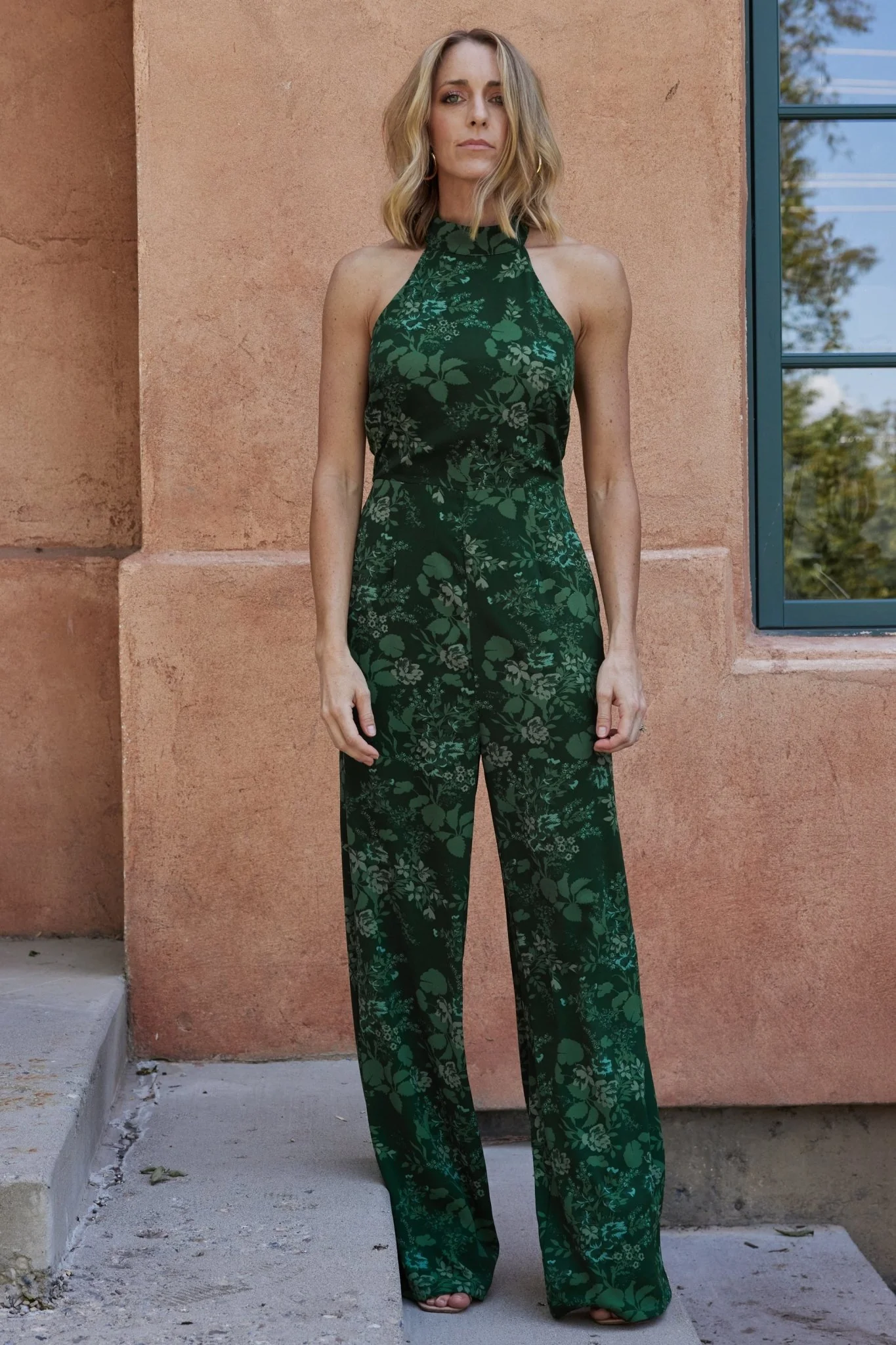 Freya Halter Jumpsuit | Emerald Floral - Jamouz