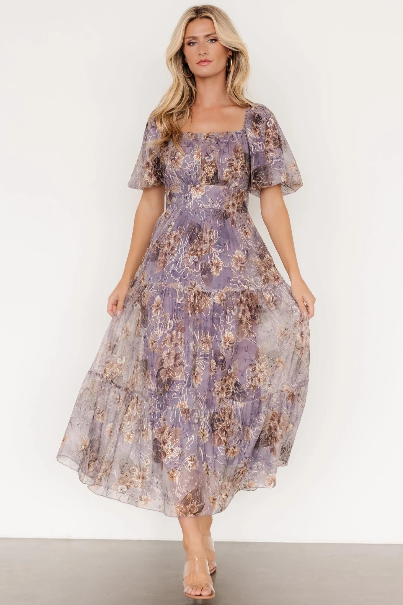 Annabeth Midi Dress | Lavender Floral - Jamouz