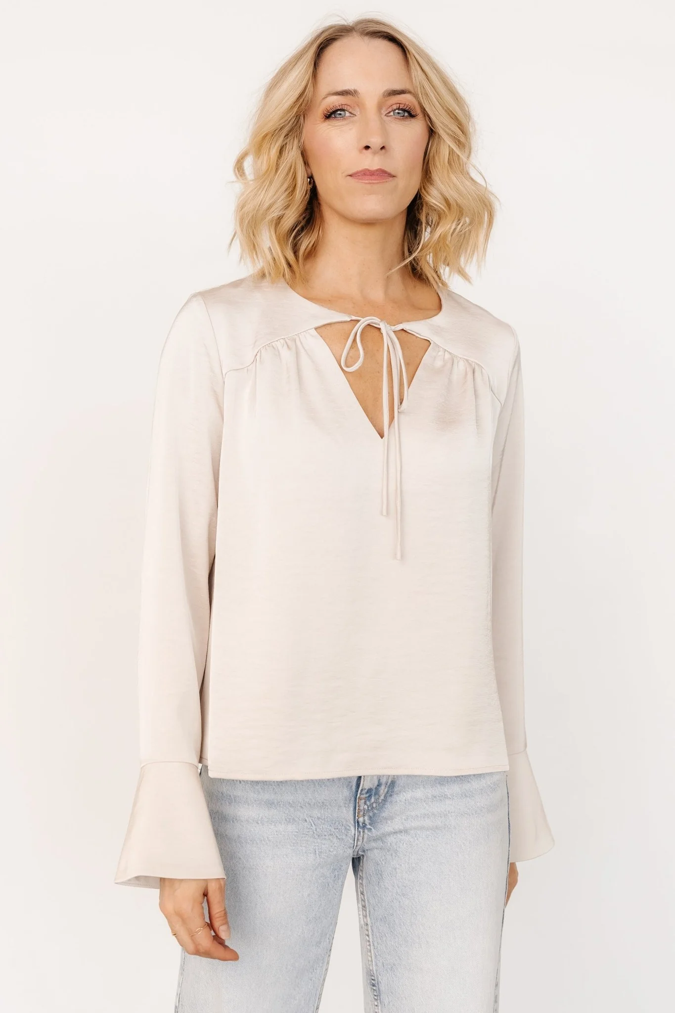 Westminster Satin Top | Pearl - Jamouz