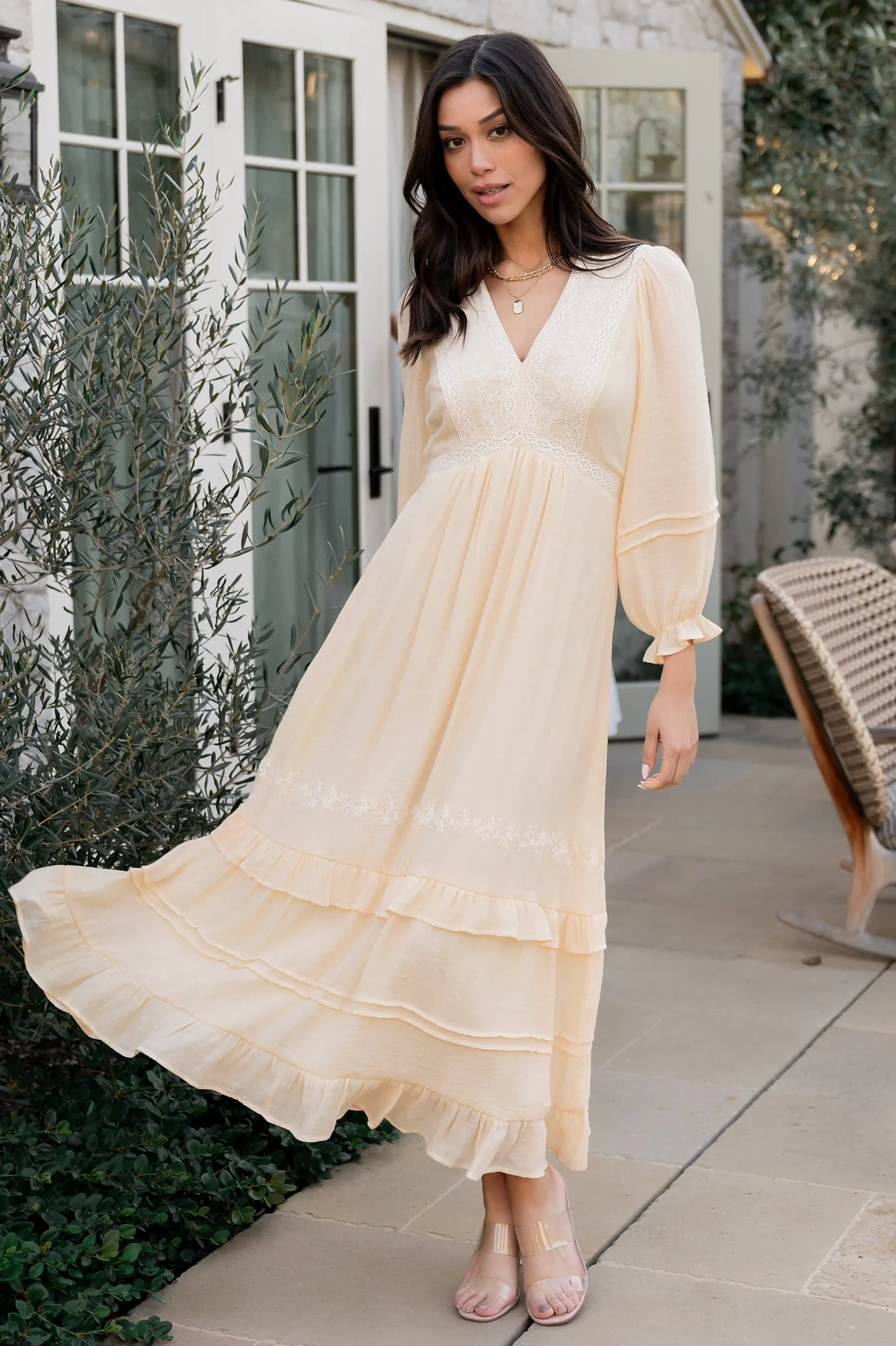 Amberlee Embroidered Dress | Cream - Jamouz