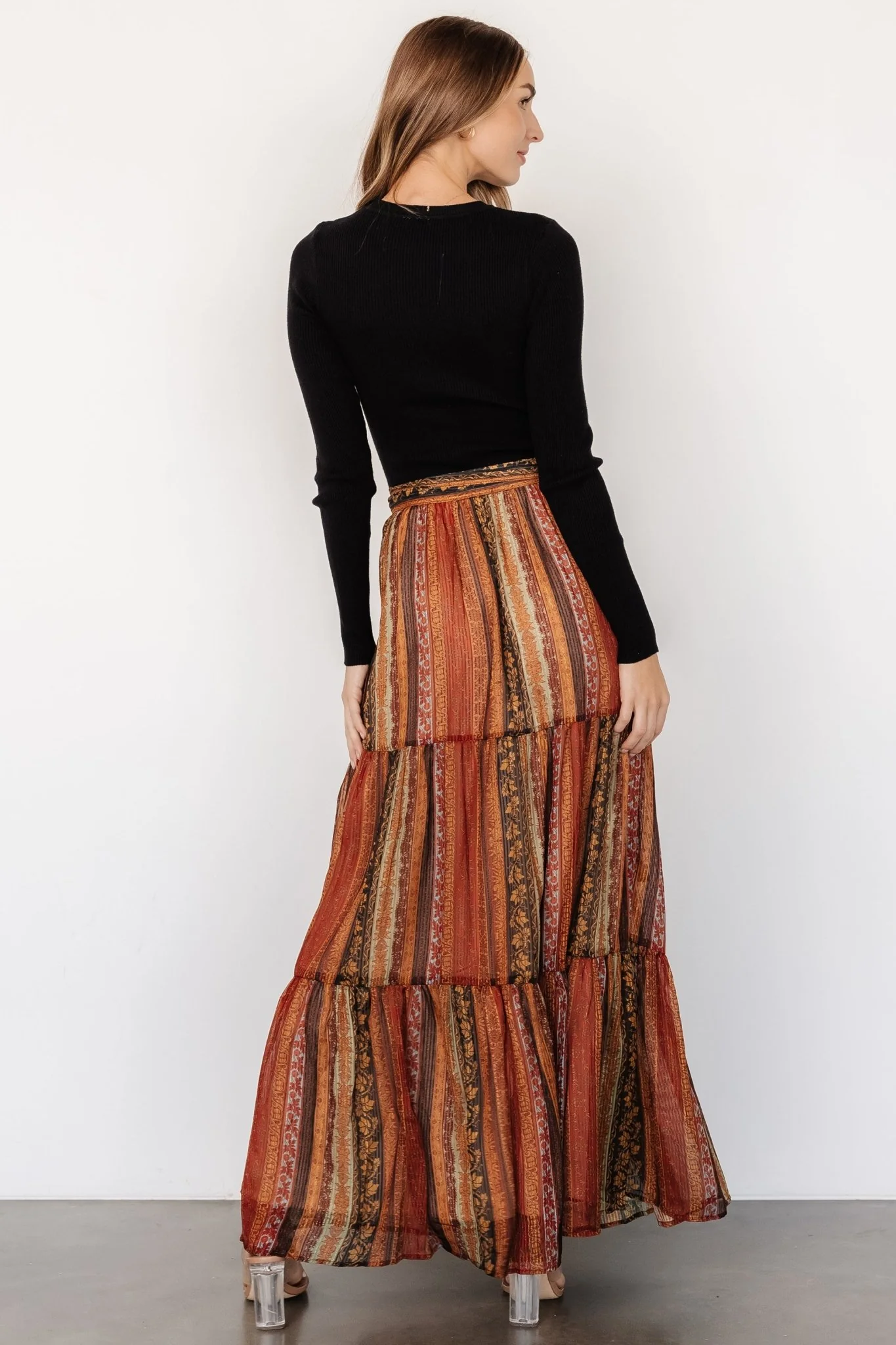 Emryn Sweater Dress | Black + Multi Print - Jamouz