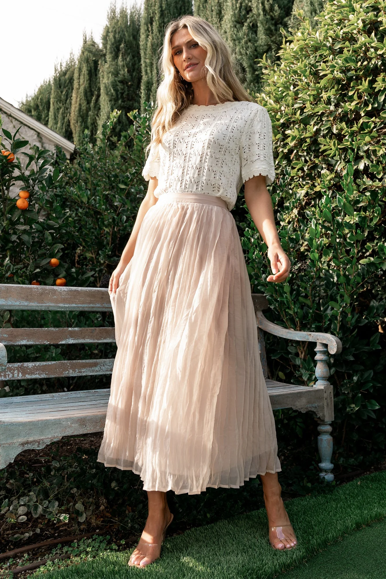 Cyra Midi Skirt | Natural - Jamouz